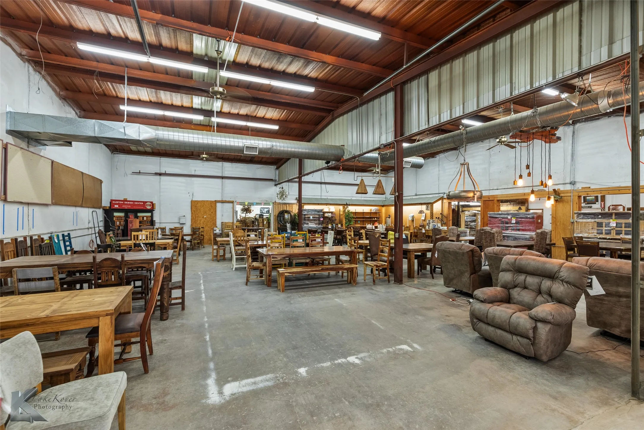 Garage with a workshop area