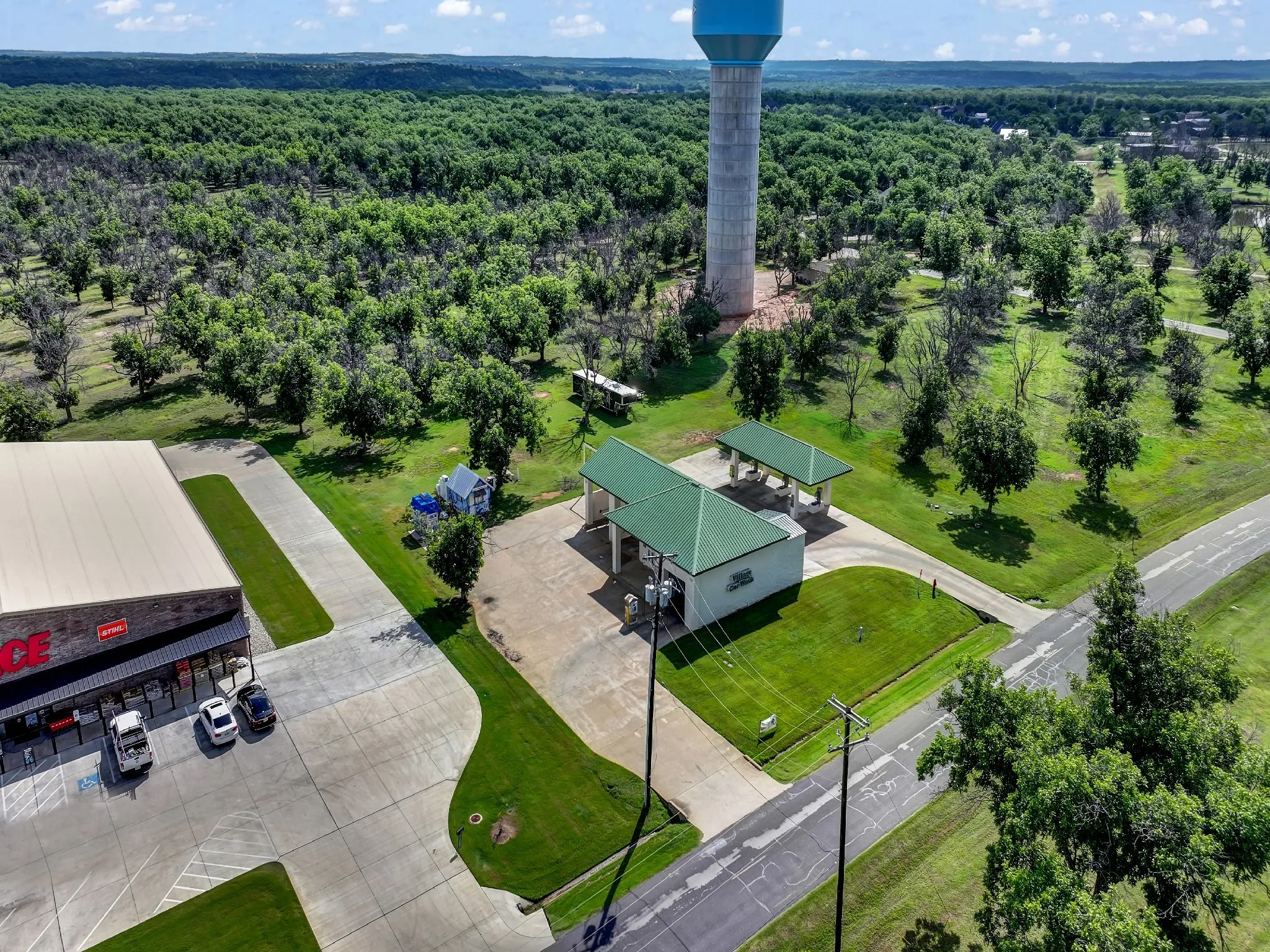 Drone / aerial view of a heavily wooded area