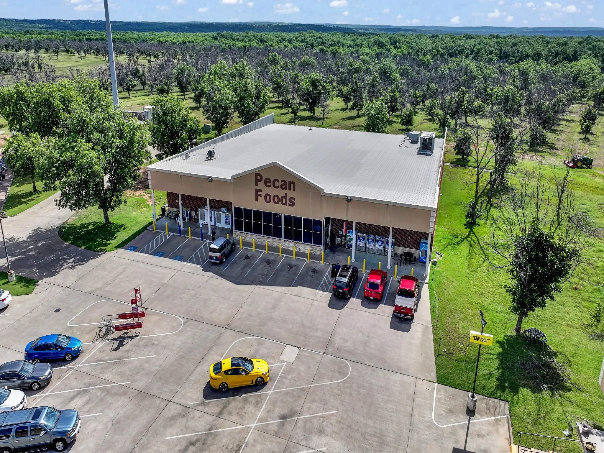 Drone / aerial view of a heavily wooded area