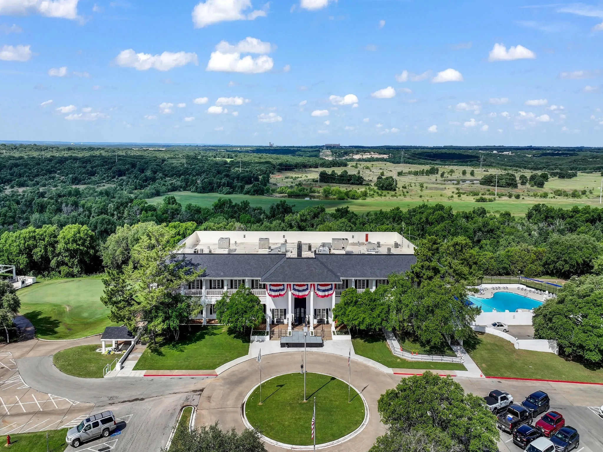 Bird's eye view of a pool