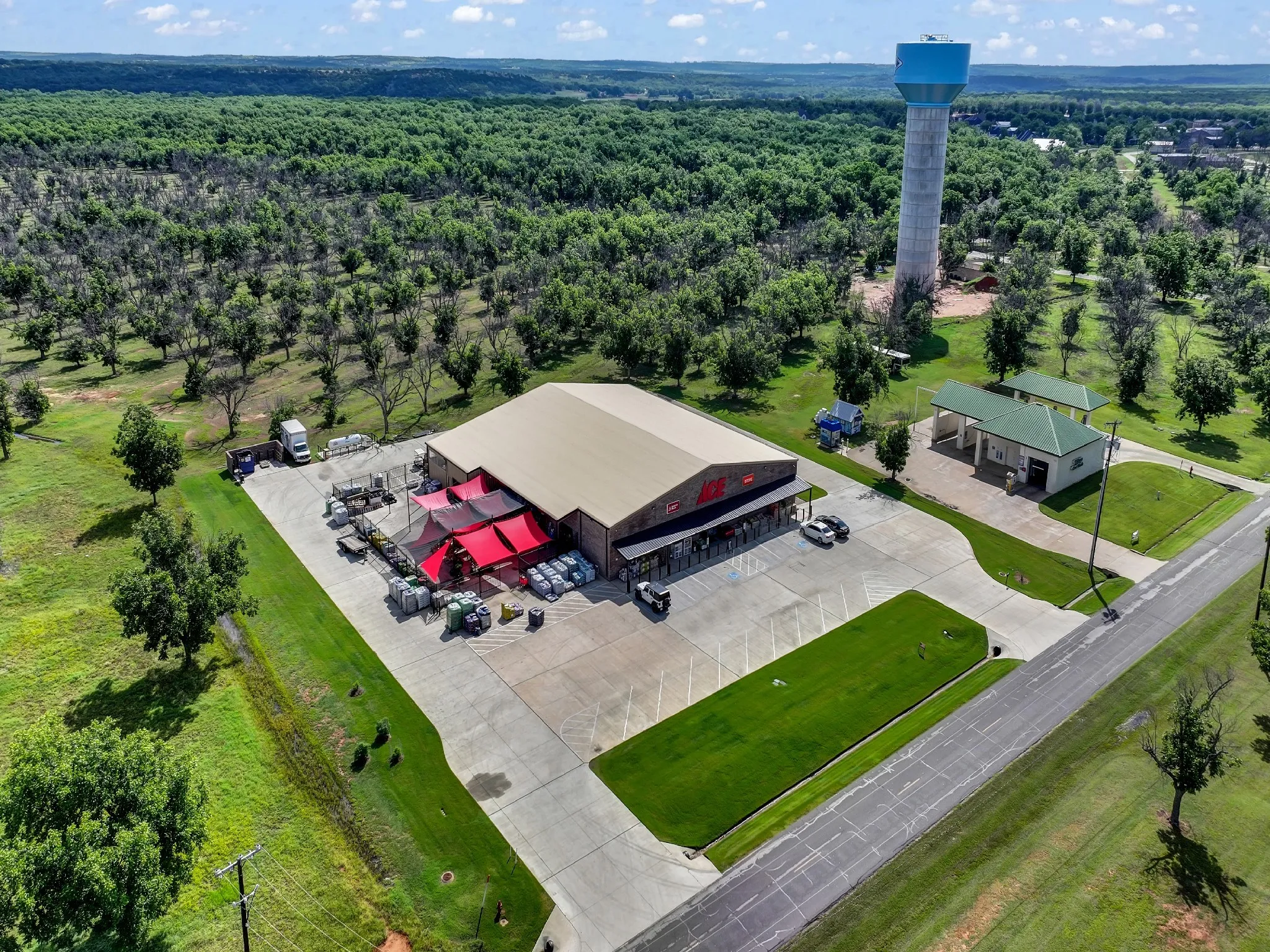 Aerial view of a forest