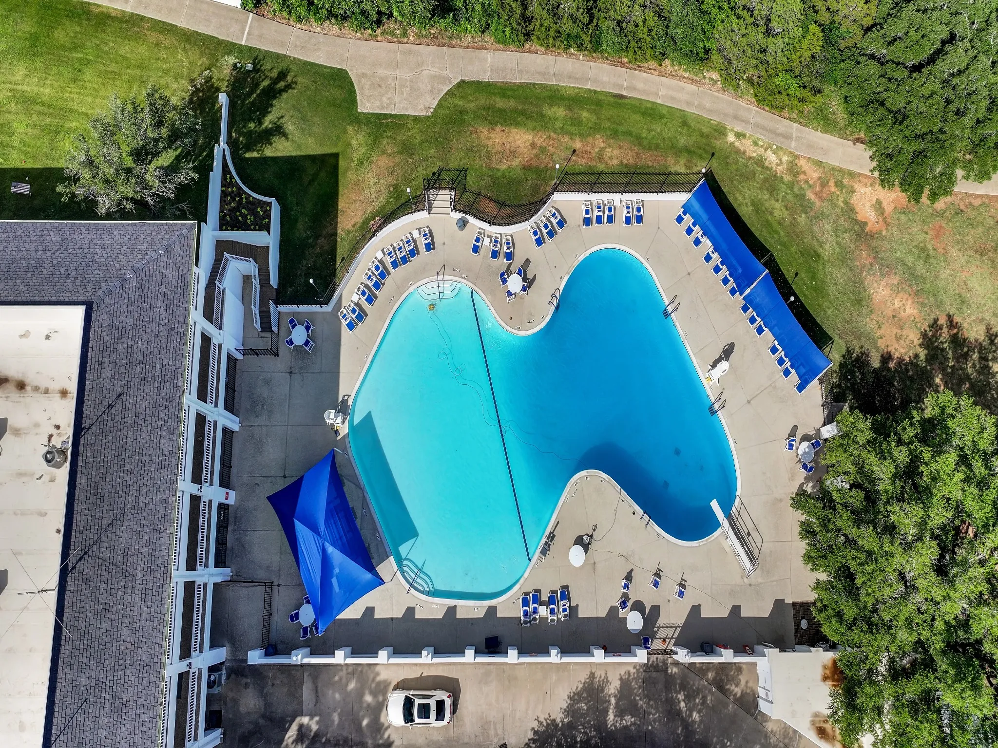 Bird's eye view of a pool