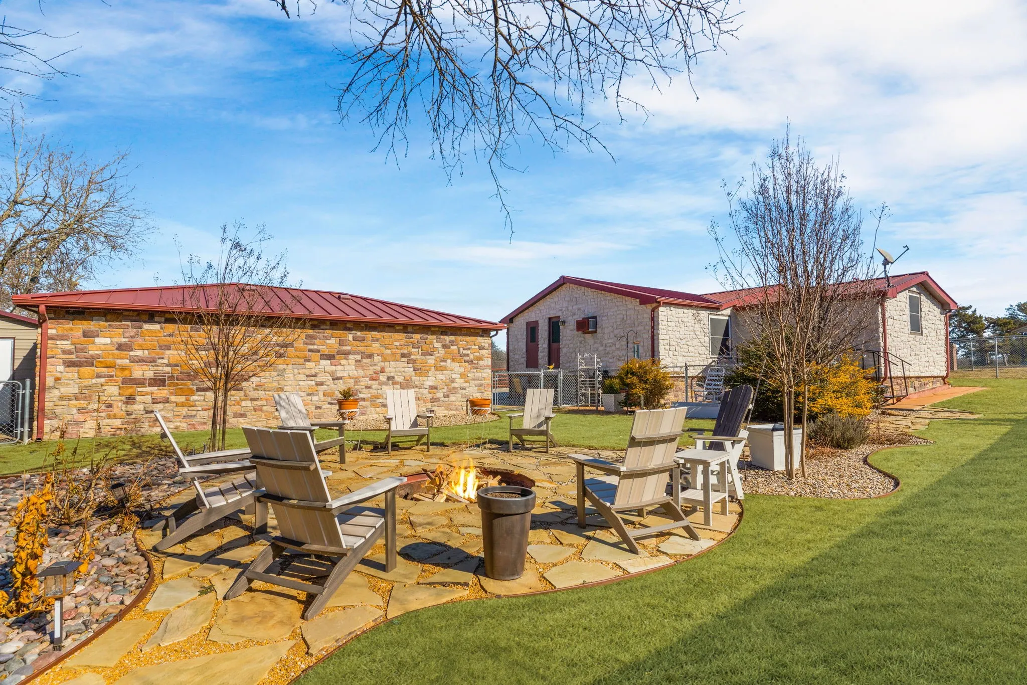 View of yard featuring a patio and an outdoor fire pit