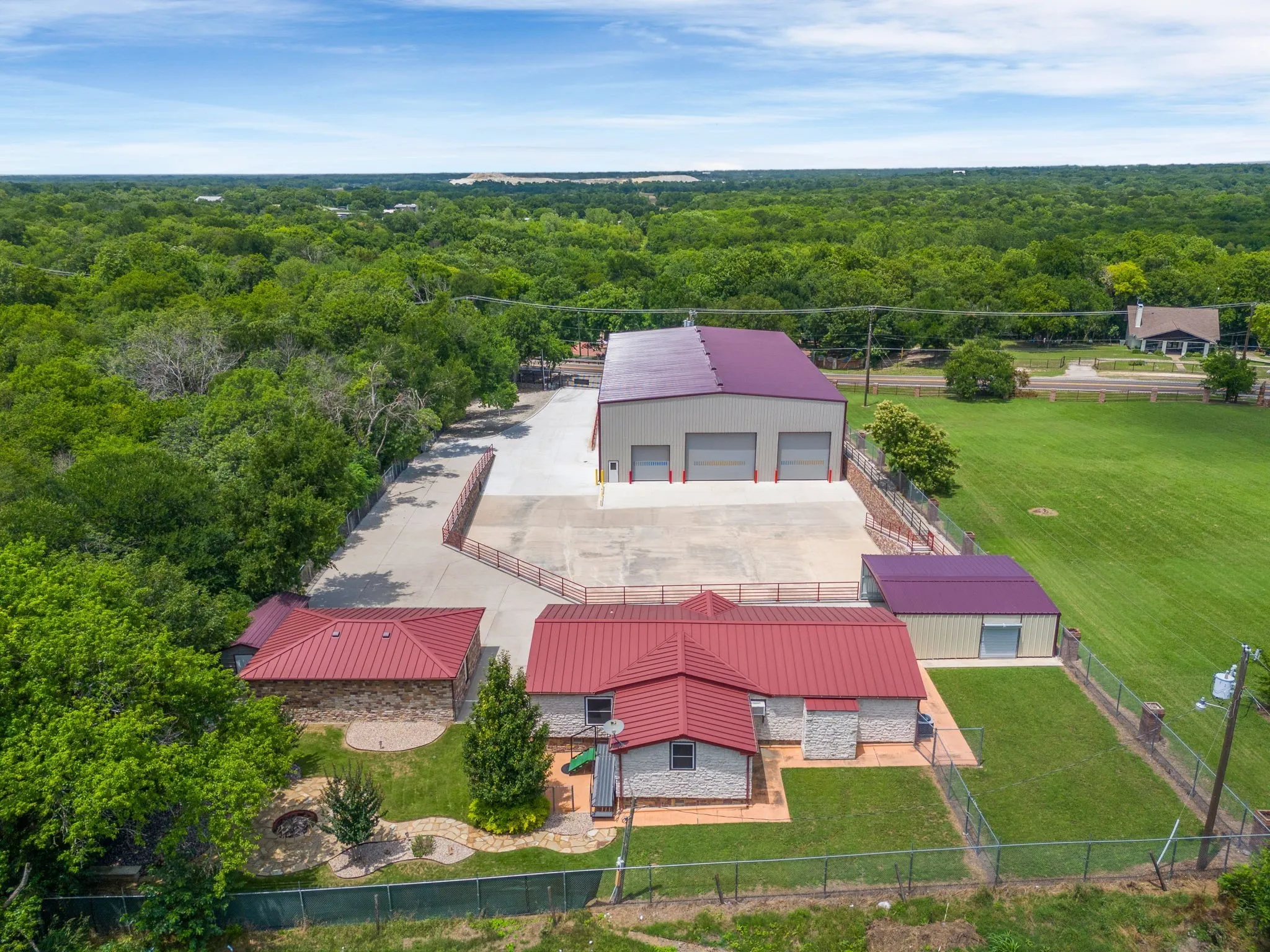 Aerial view of property that sets on 1.246 acres and is 1.2 miles from the Mckinney National Airport