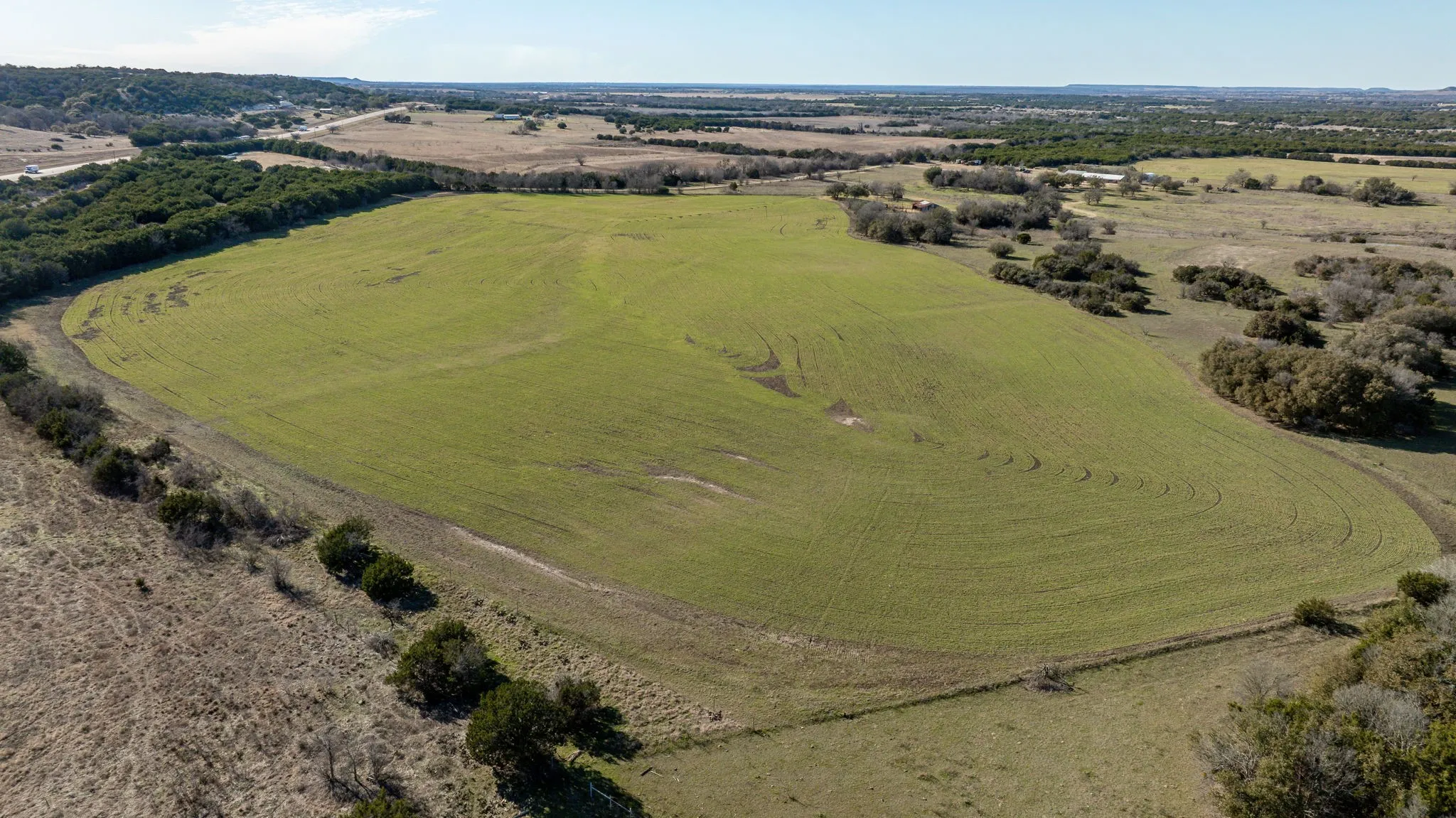 Aerial view with a rural view