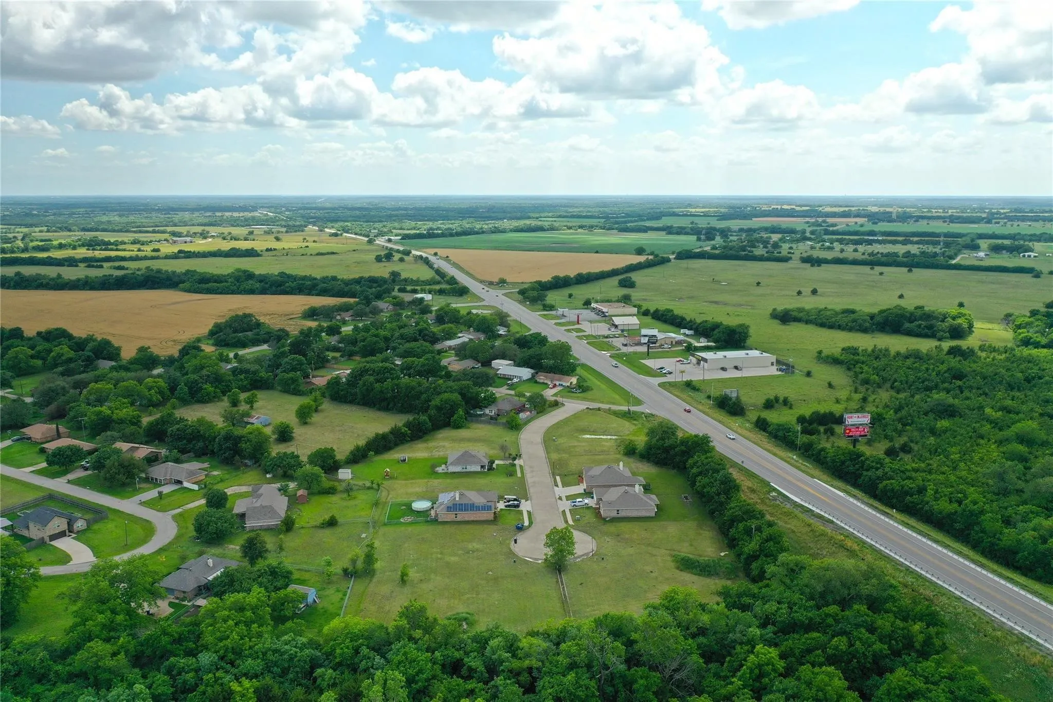 Aerial view with a rural view