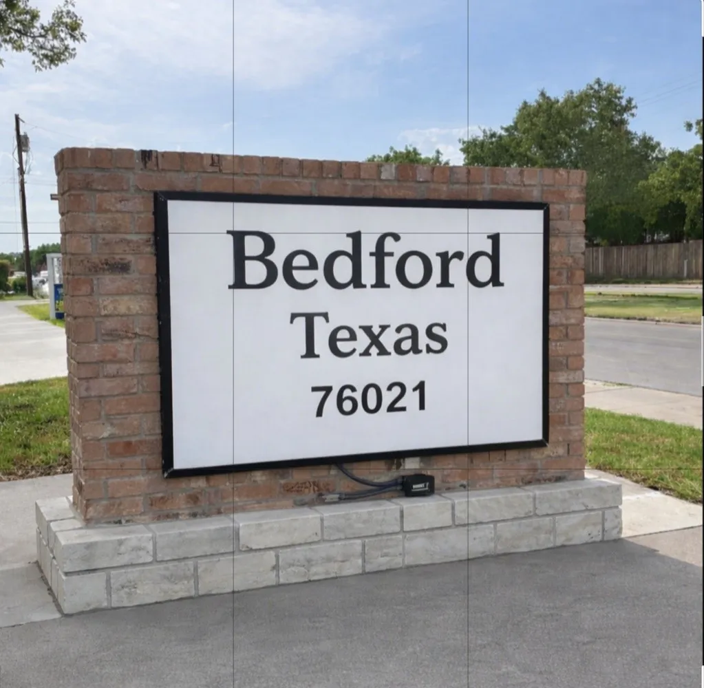 Monument sign included.