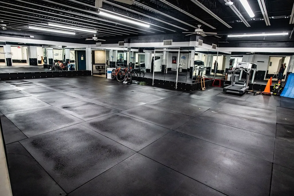 Exercise room featuring ceiling fan