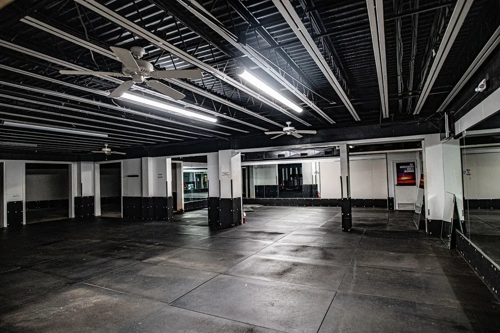 Large expansive space for martial arts or activities like crossfit