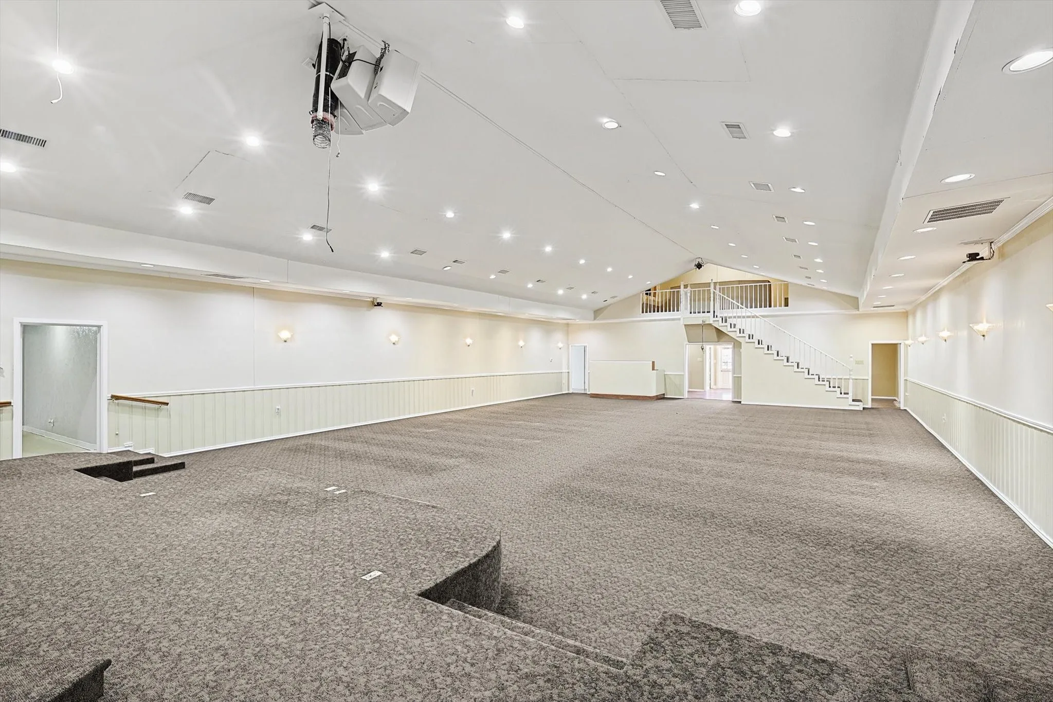 Oversized large sanctuary with sound room upstairs
