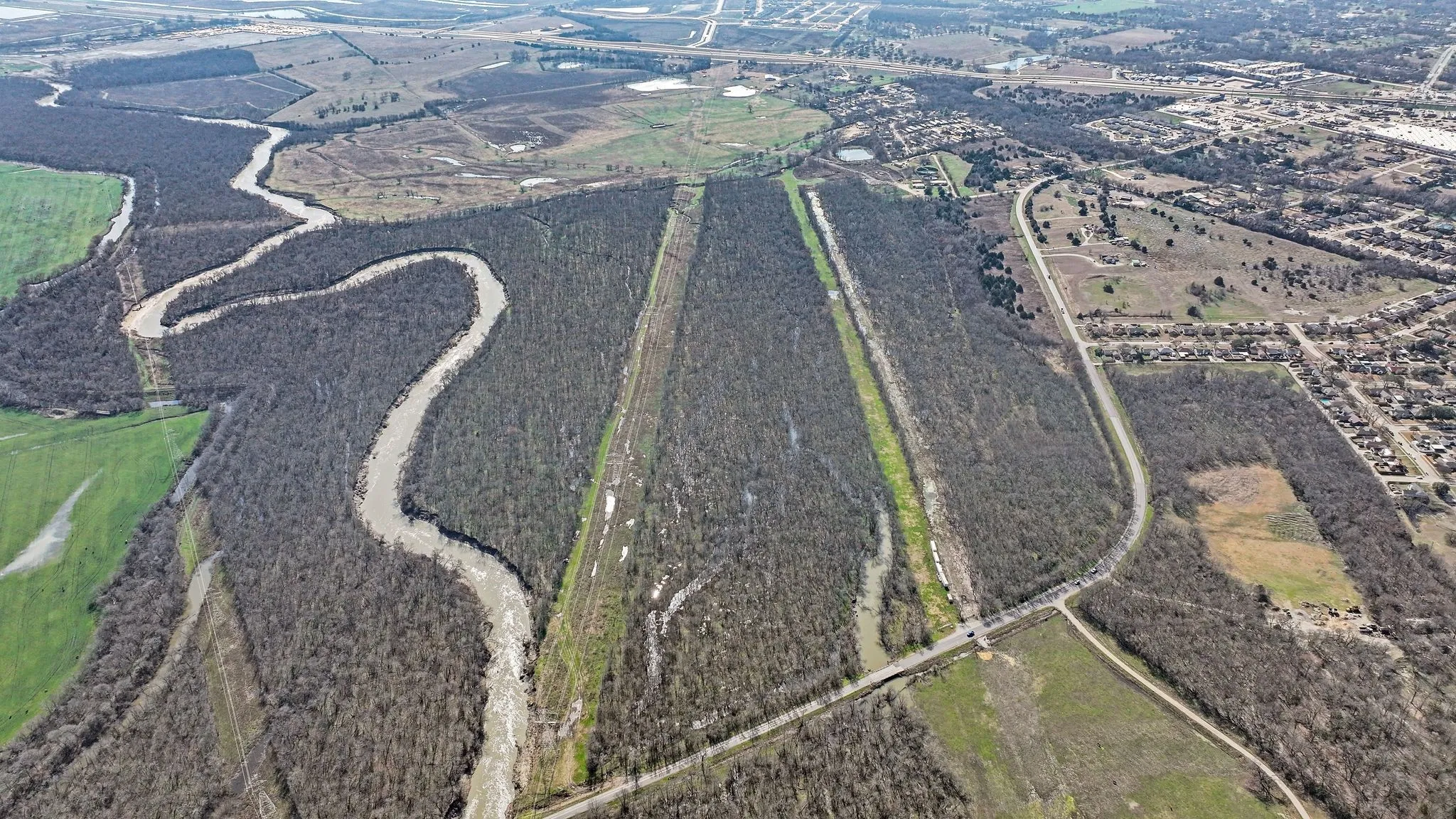 Birds eye view of property