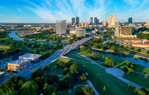 Trinity River and Downtown FW.