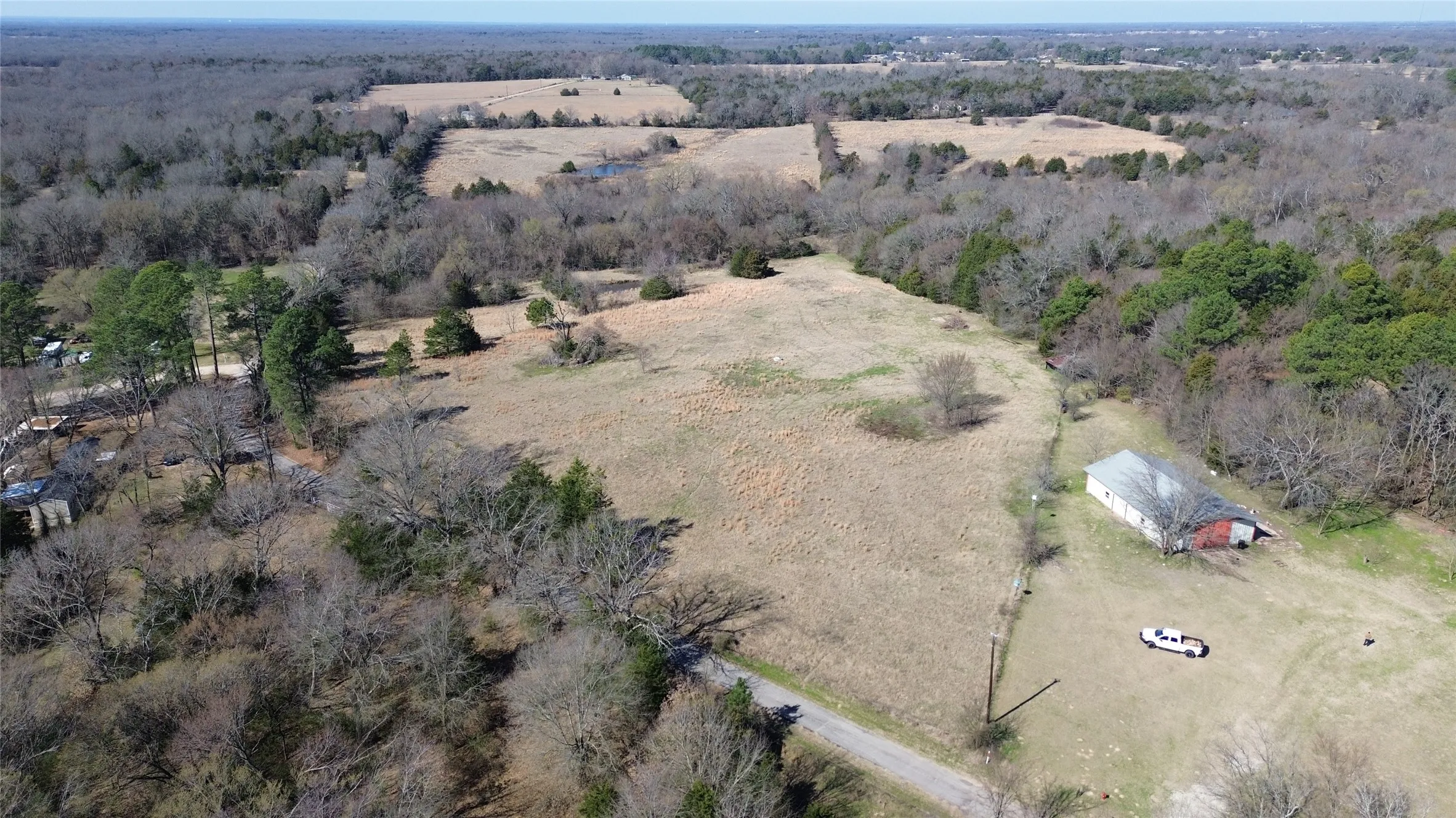 Aerial view with a rural view