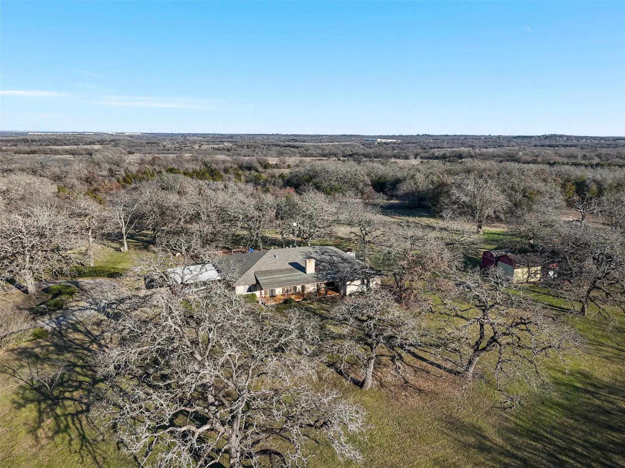 Aerial view with a rural view