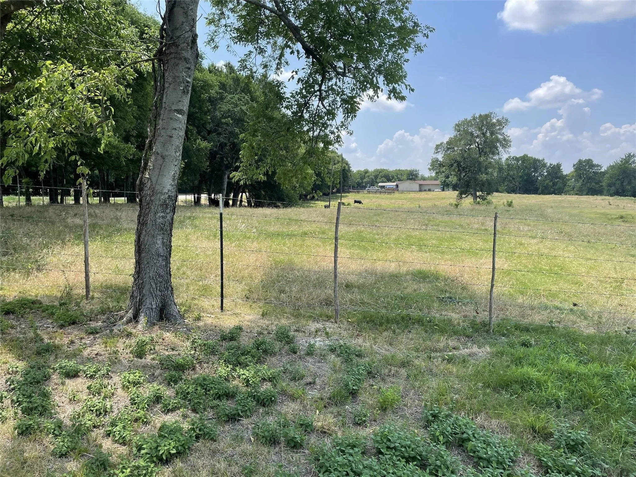 View of yard featuring a rural view and fence