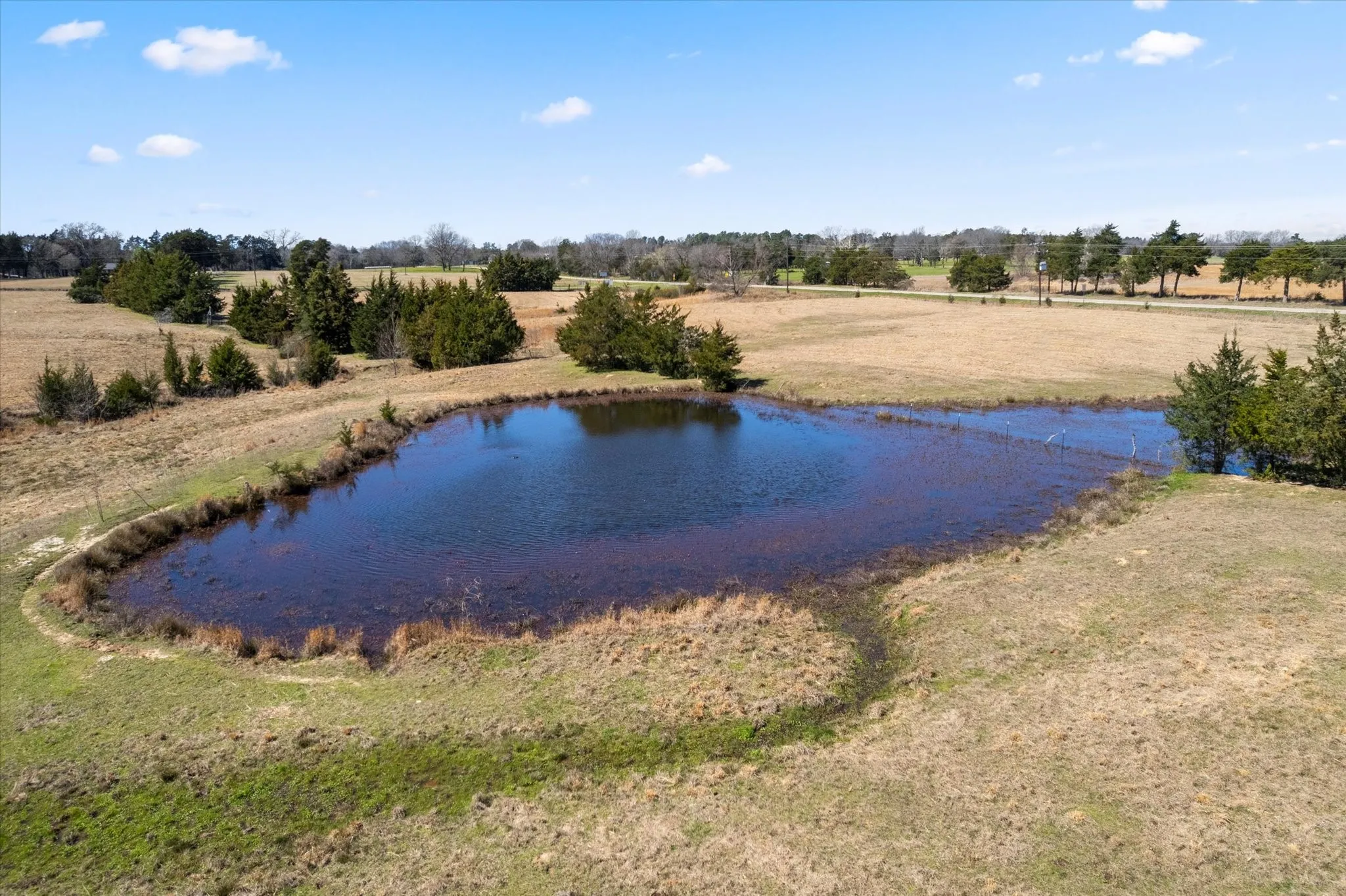 Water view with a rural view