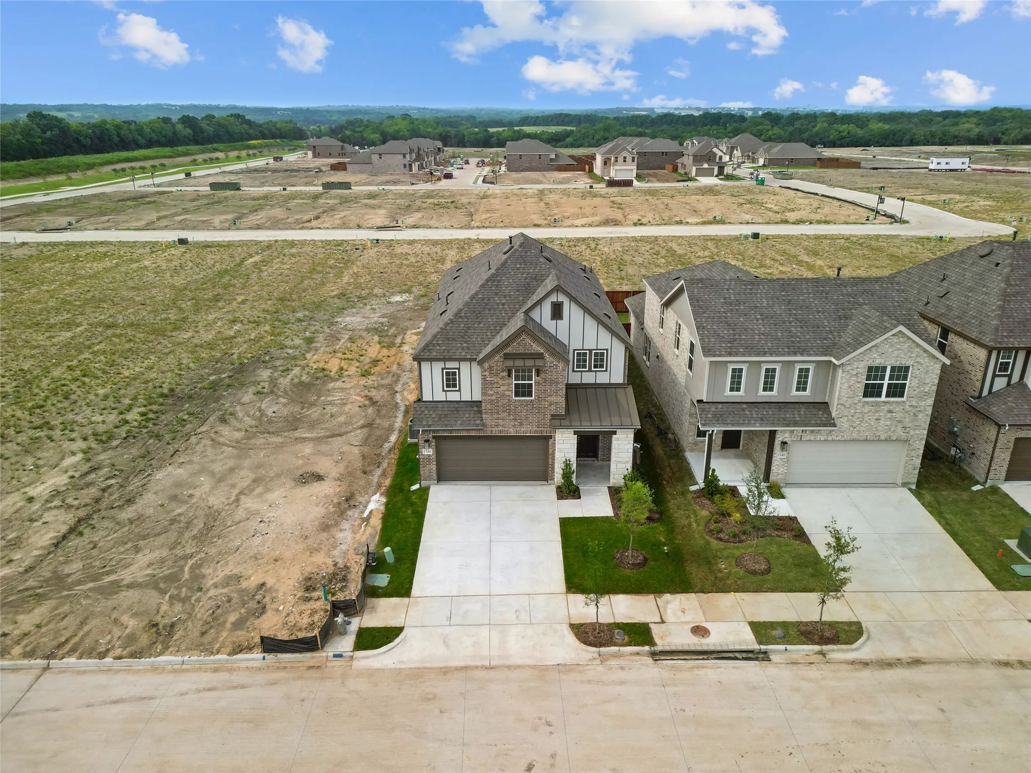 Aerial view of residential area