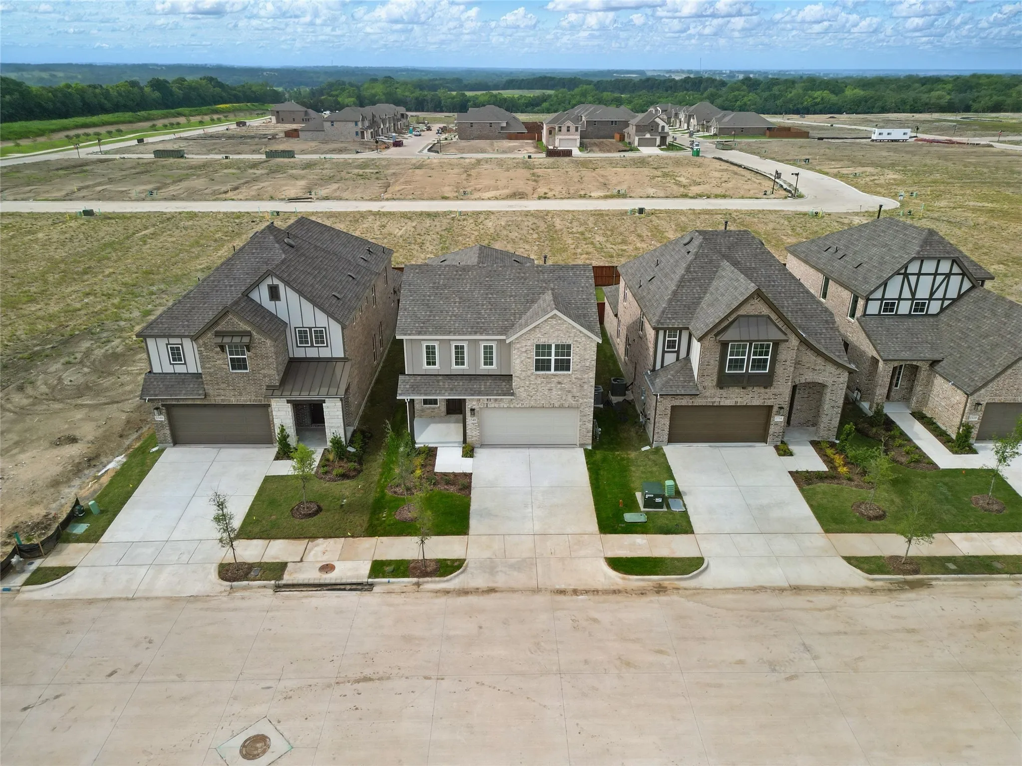 Aerial view of residential area