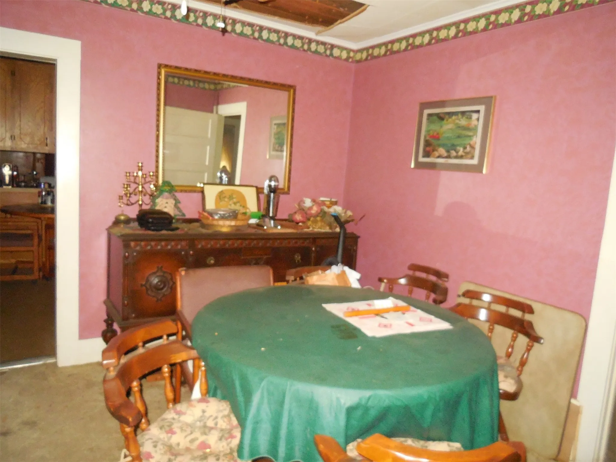 Dining area featuring carpet floors