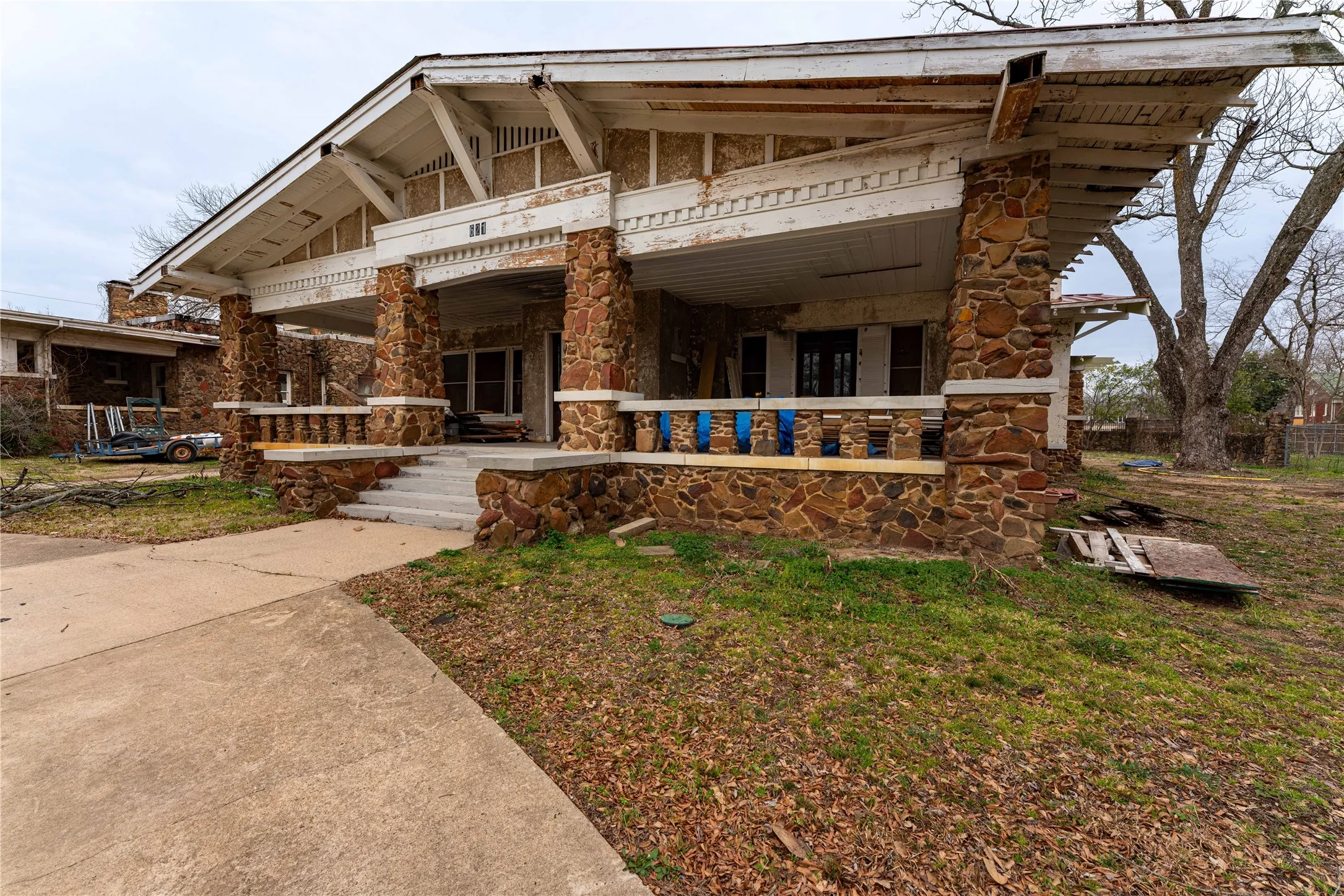 View of front of property with stone siding