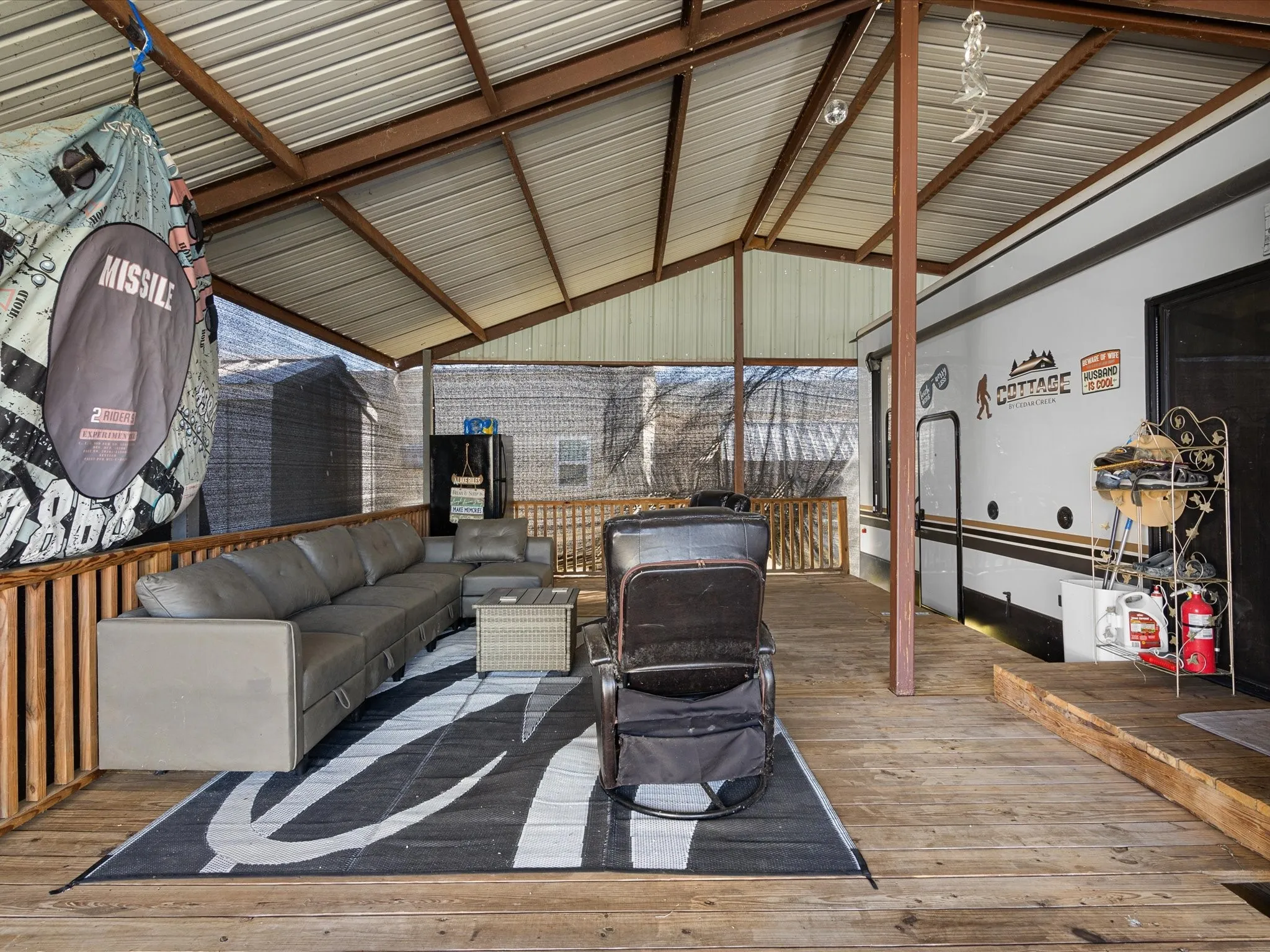 Deck featuring an outdoor living space