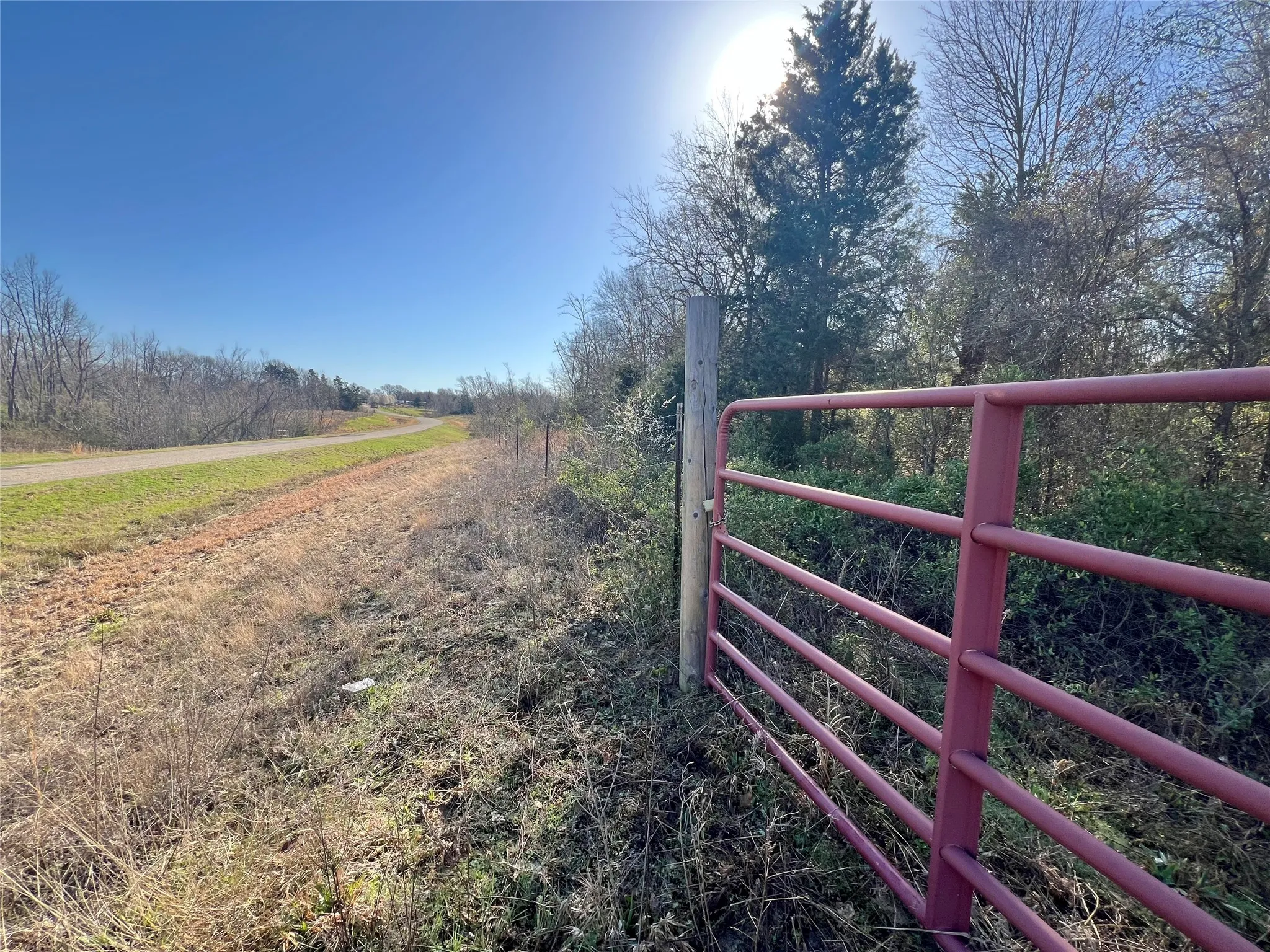 View of road with a gate