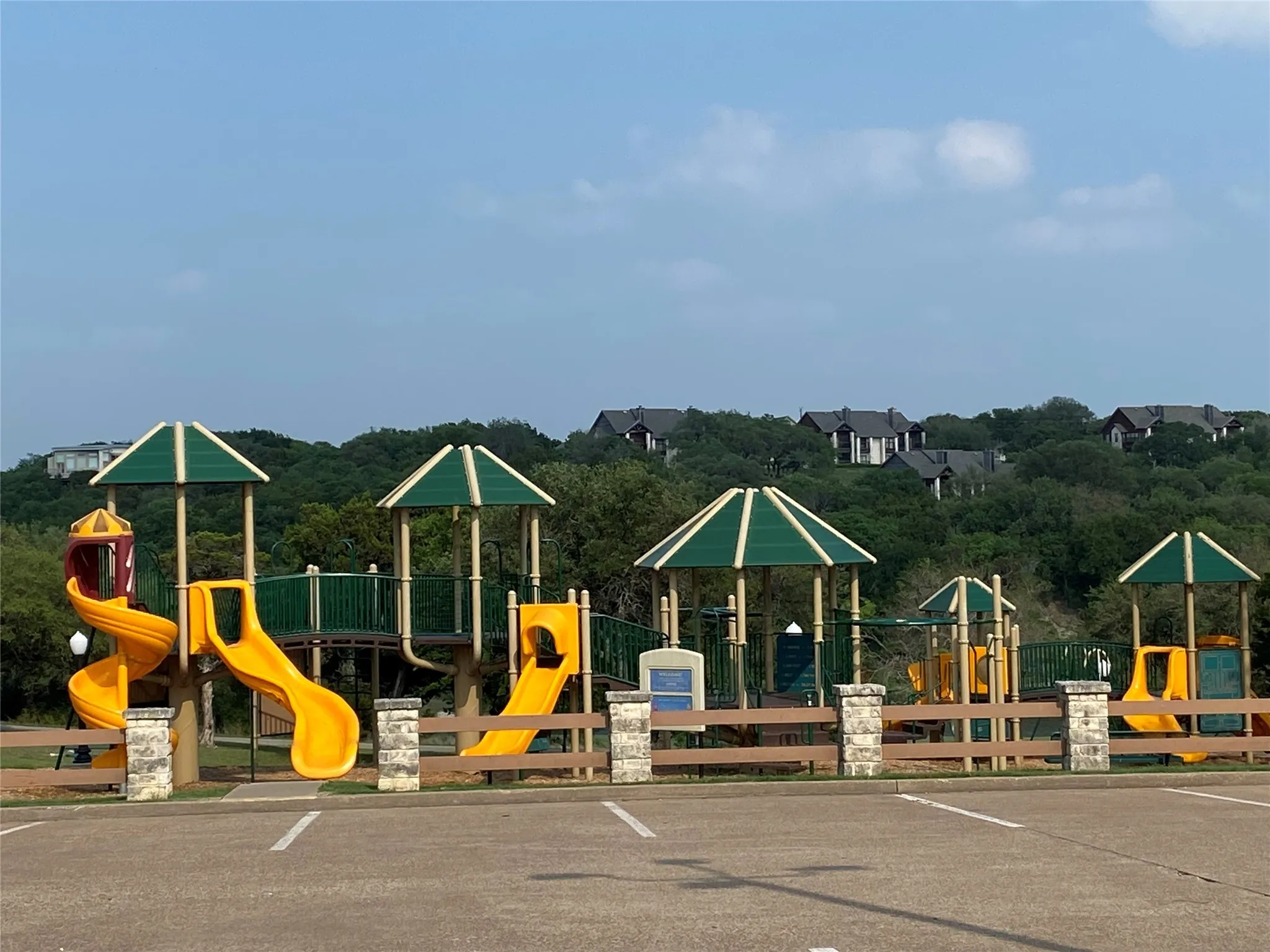 Communal playground with fence