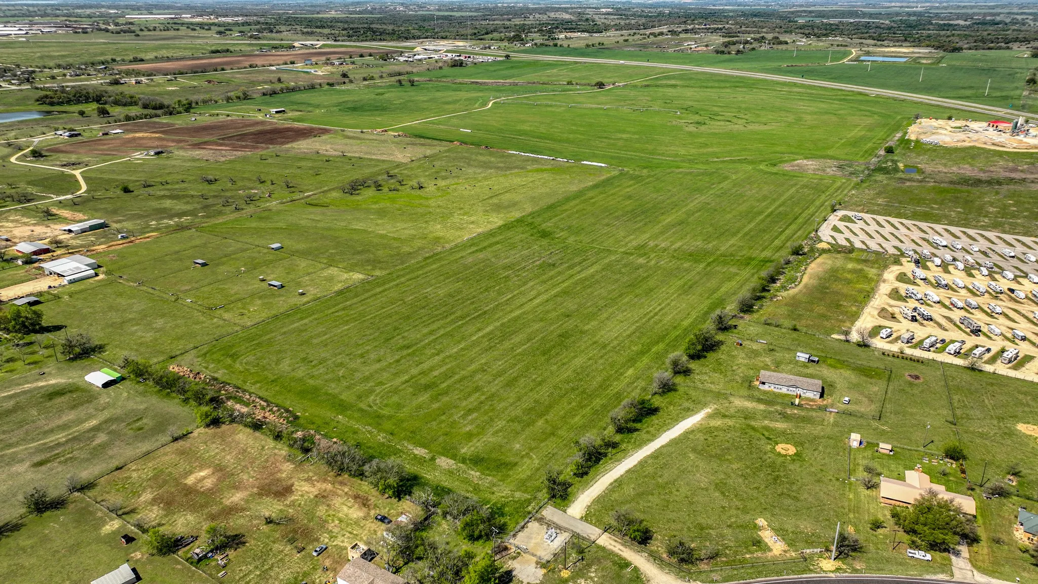 Aerial view with a rural view
