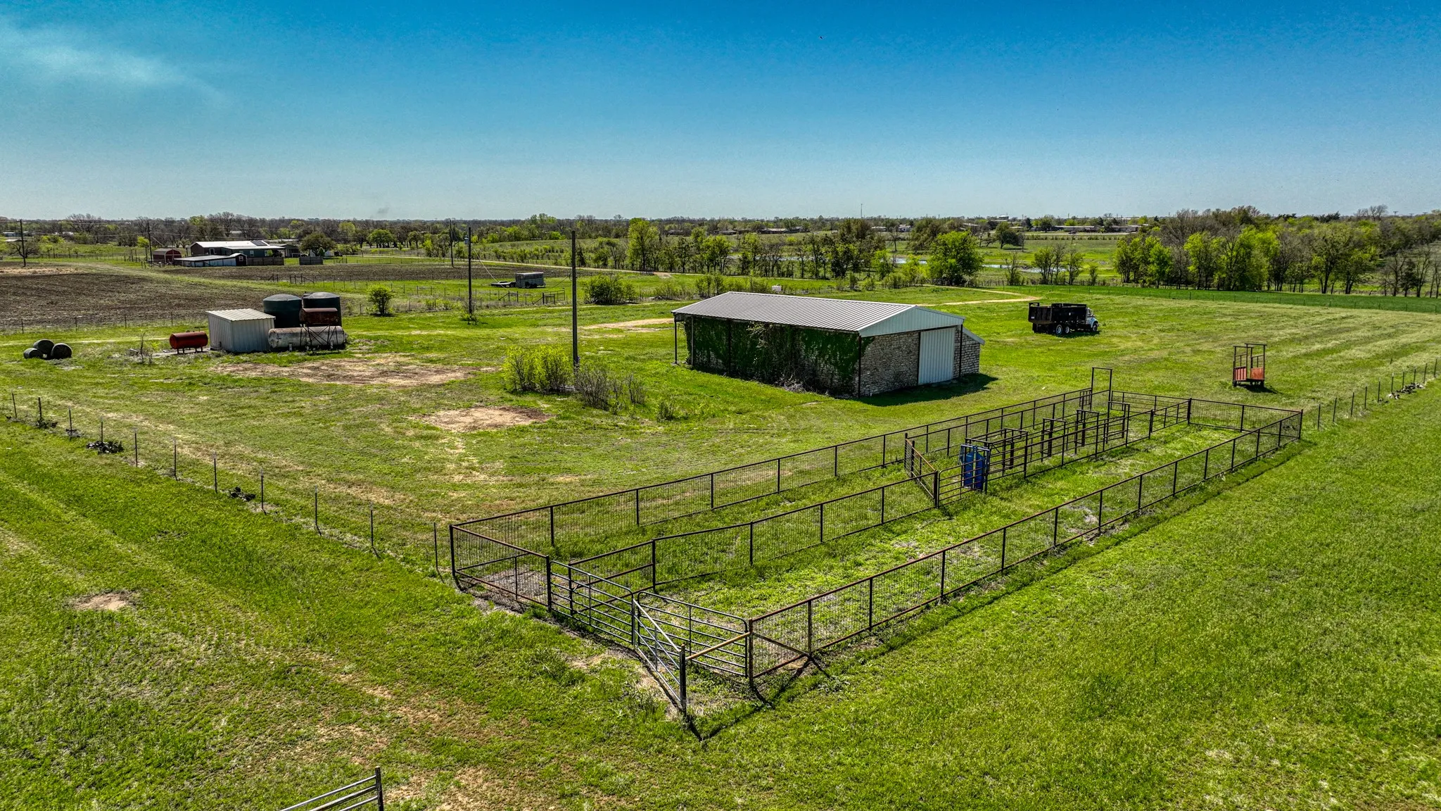 Aerial view with a rural view