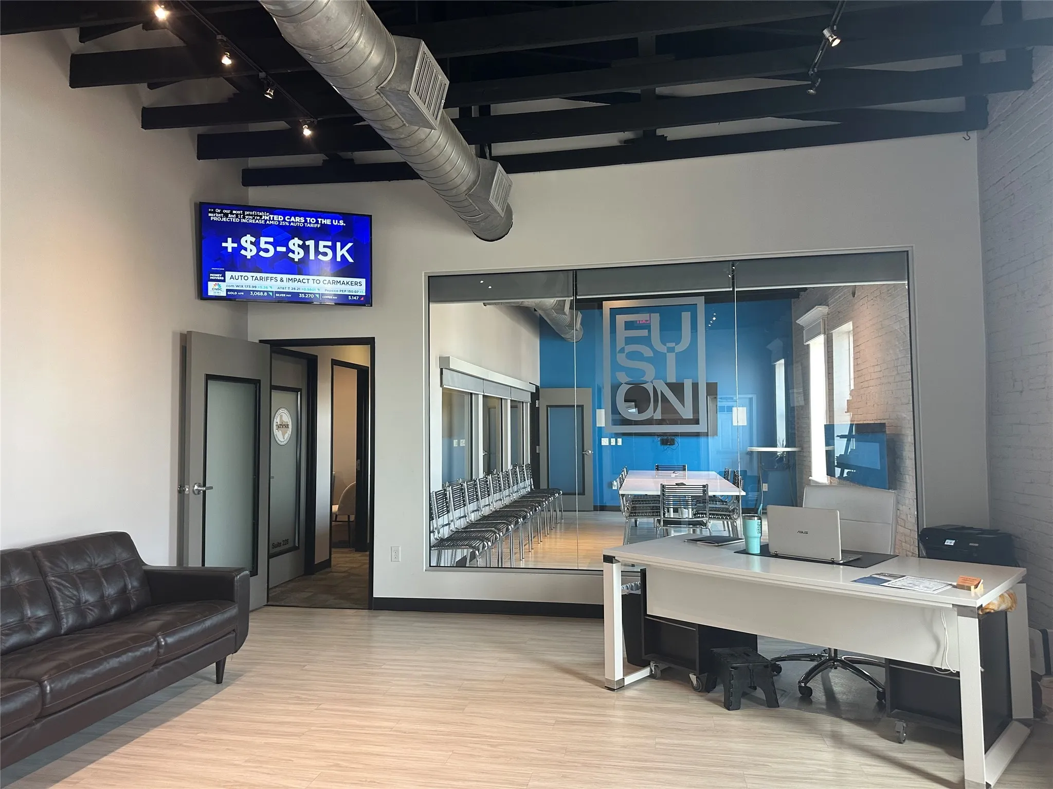 Receptionist with waiting area
