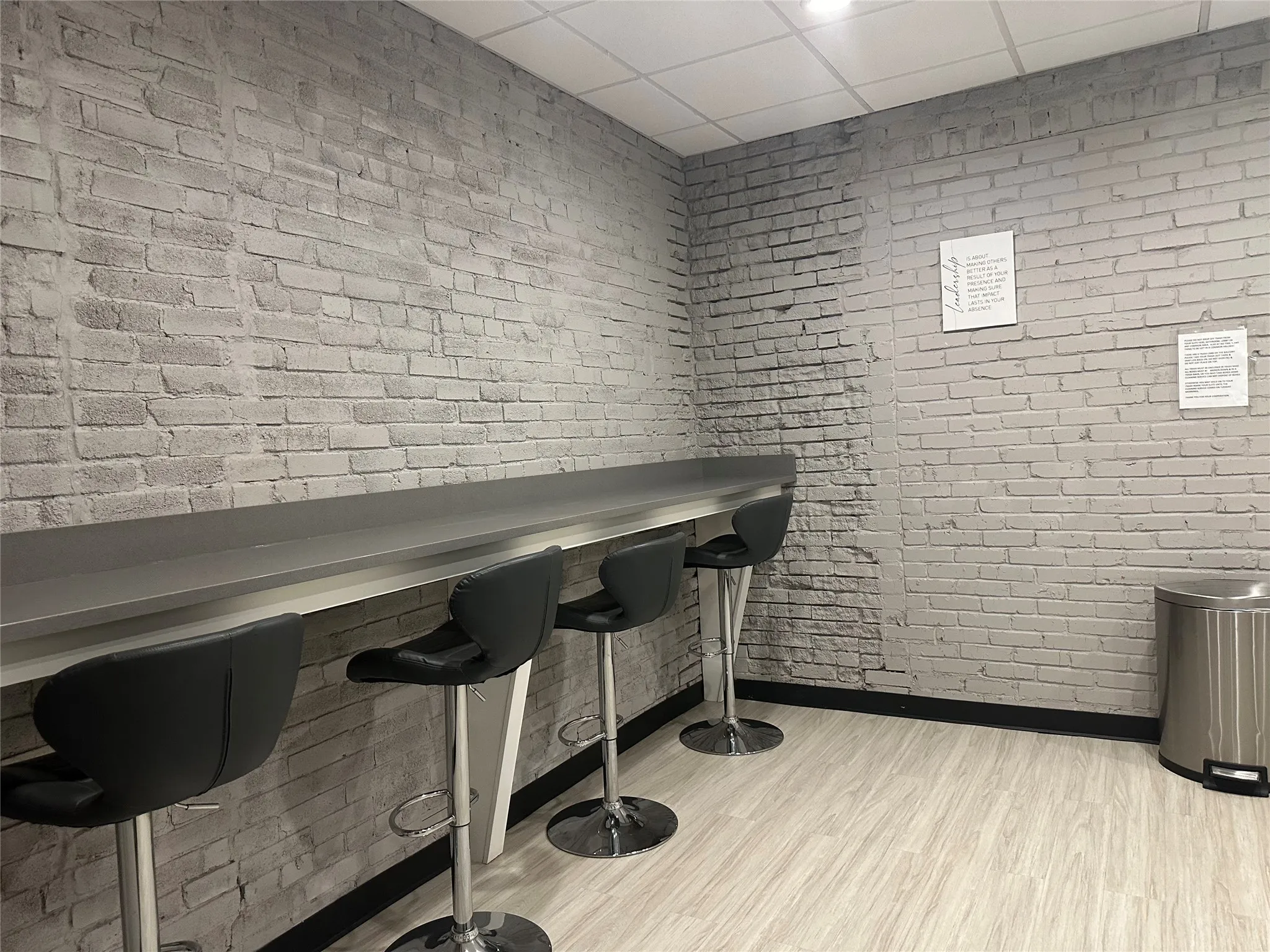 Seating area in break room