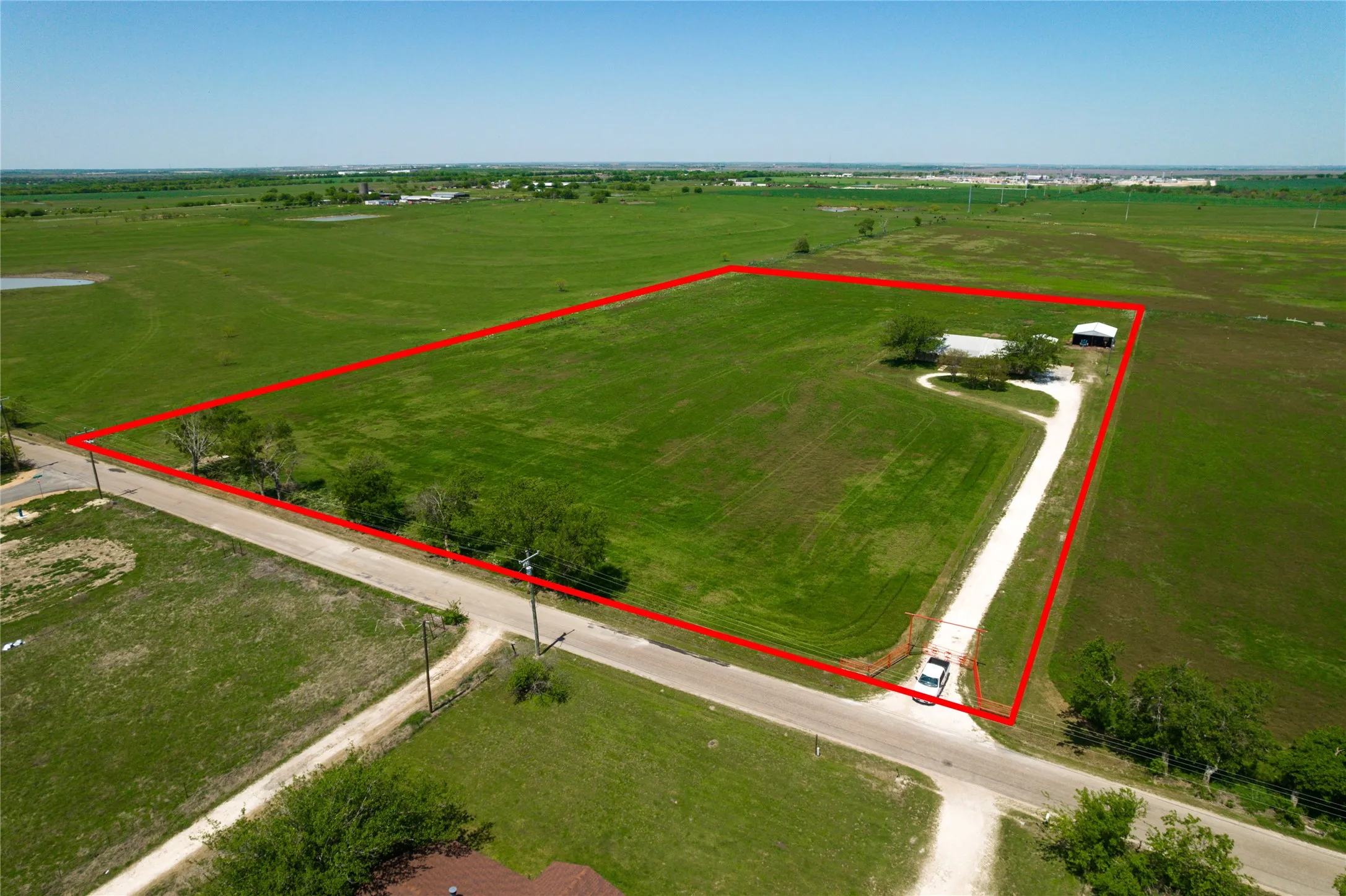 Aerial view with a rural view