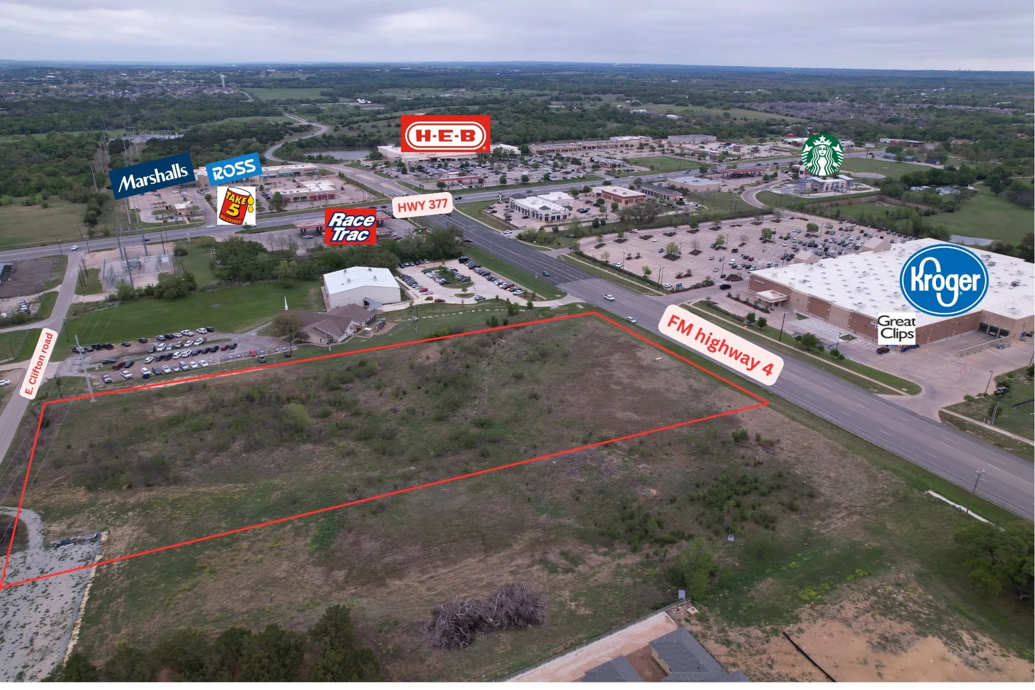Drone / aerial view with High end businesses in next door