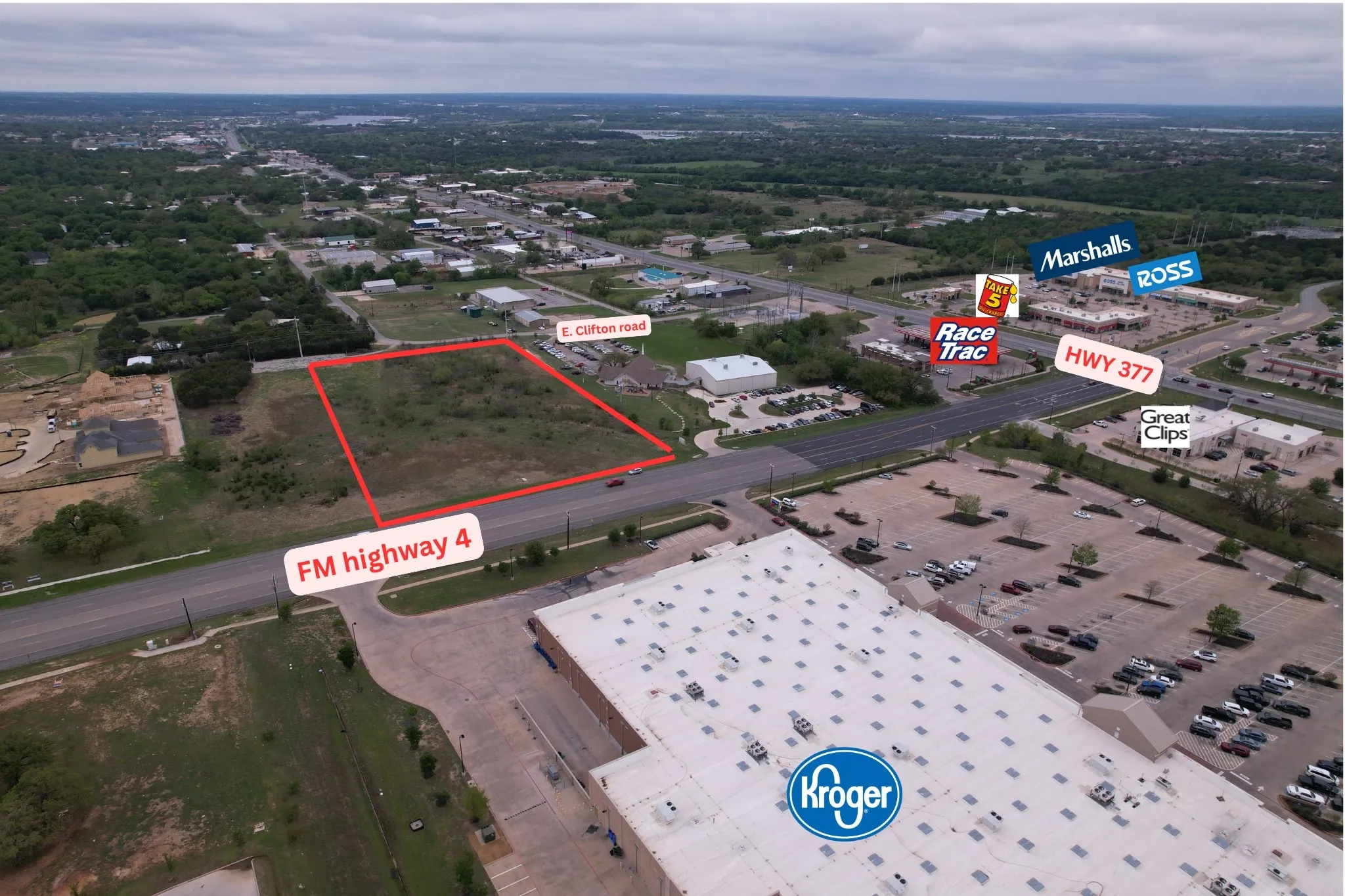 Drone / aerial view with High end businesses in next door