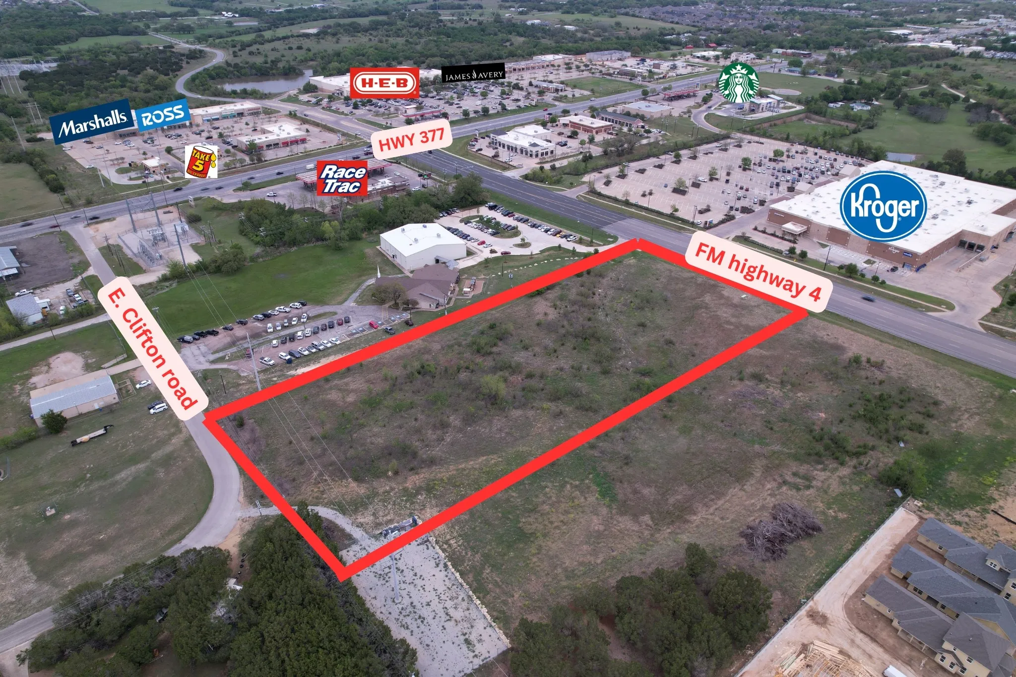 Drone / aerial view with High end businesses in next door