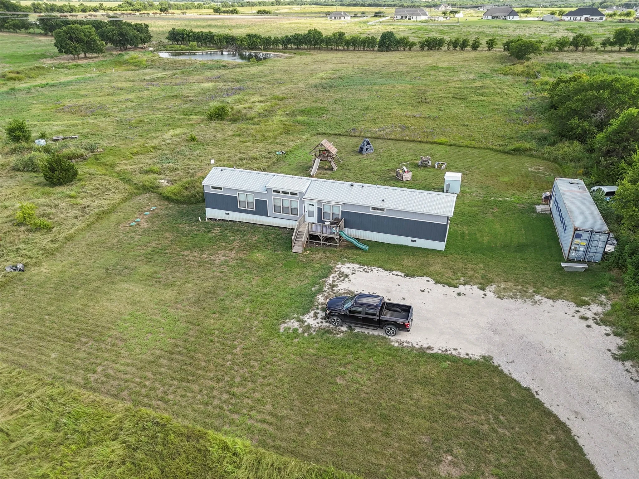 Aerial view of sparsely populated area