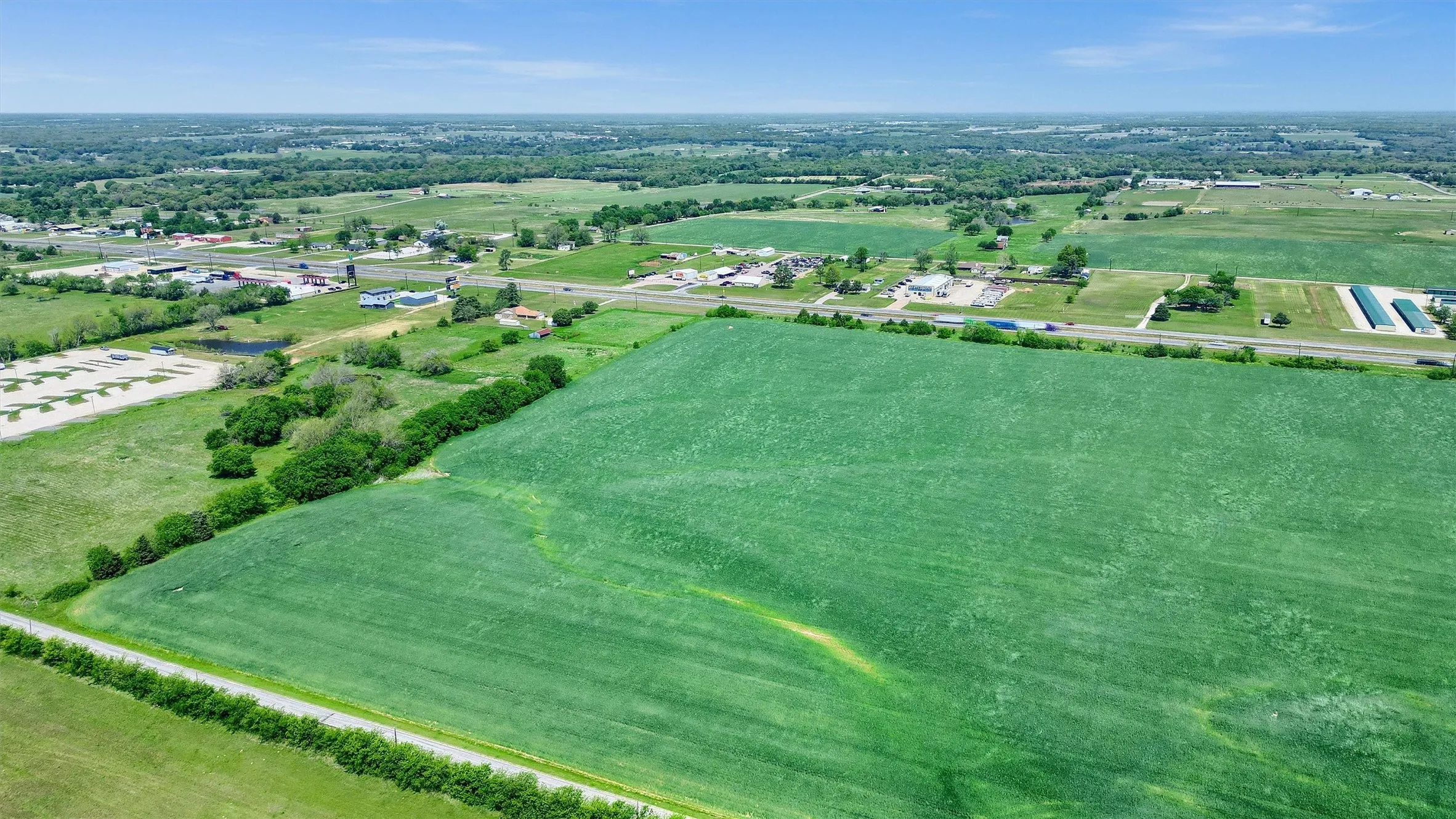 Aerial view with a rural view