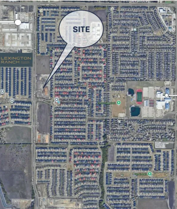 Aerial map of property and surrounding area