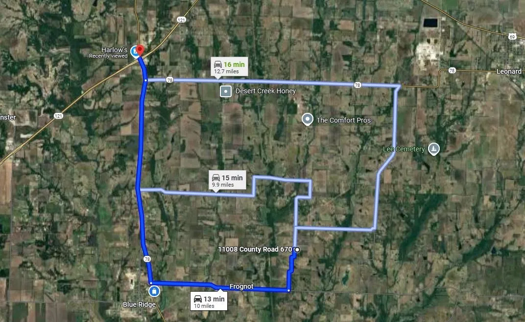 10 Miles to State Highway 121