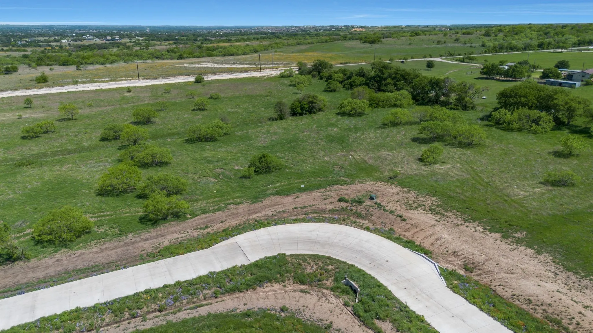 Aerial view with a rural view