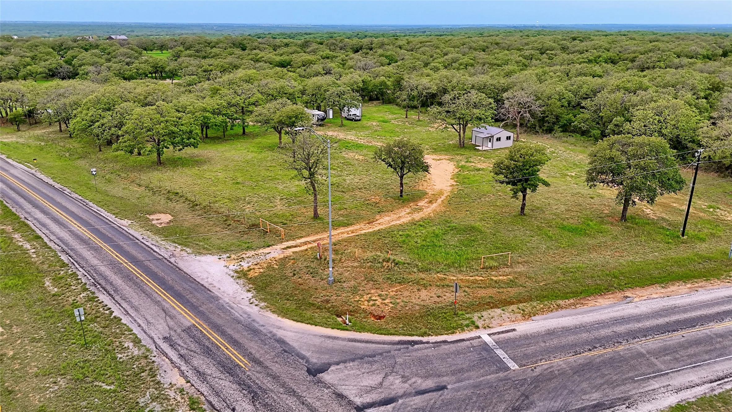 Bird's eye view with a forest view
