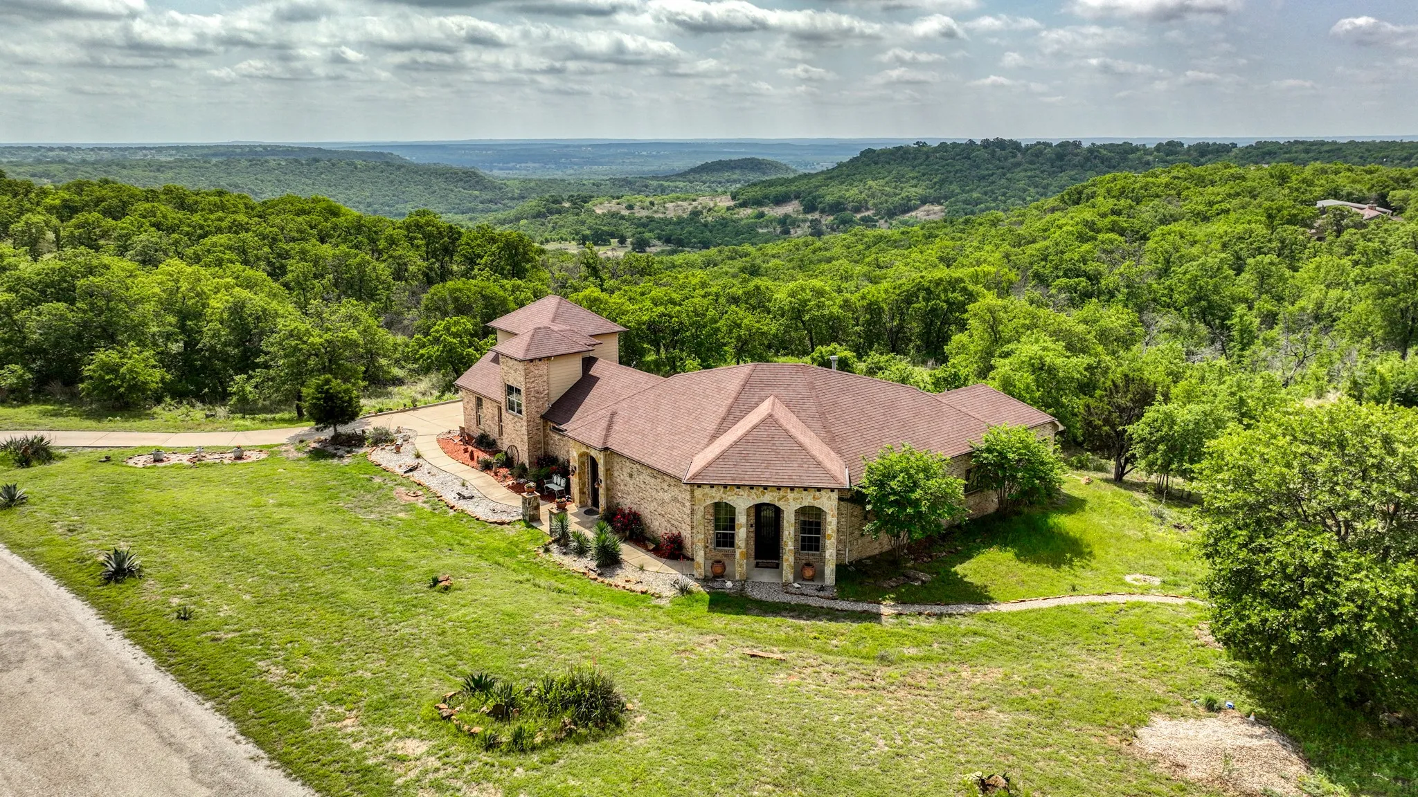 Bird's eye view with a forest view