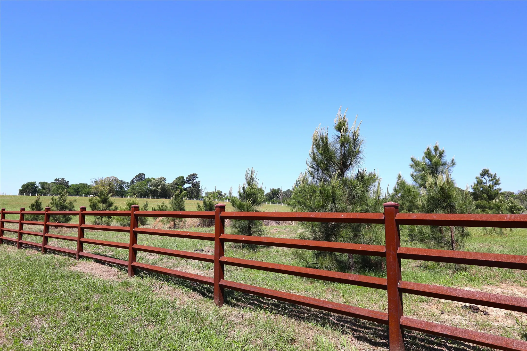 View of yard with a rural view and fence