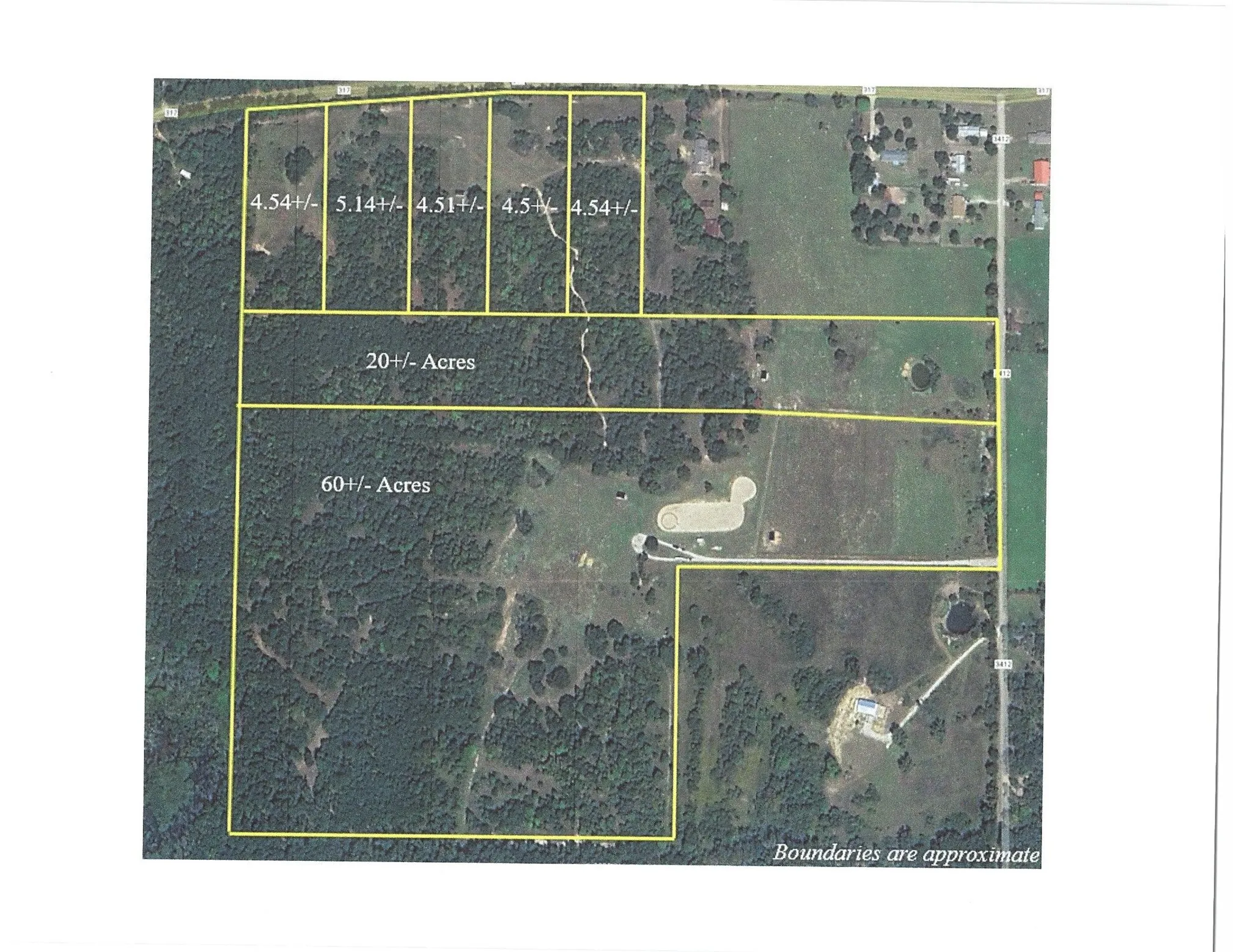 Map of total 103 acres available for sale