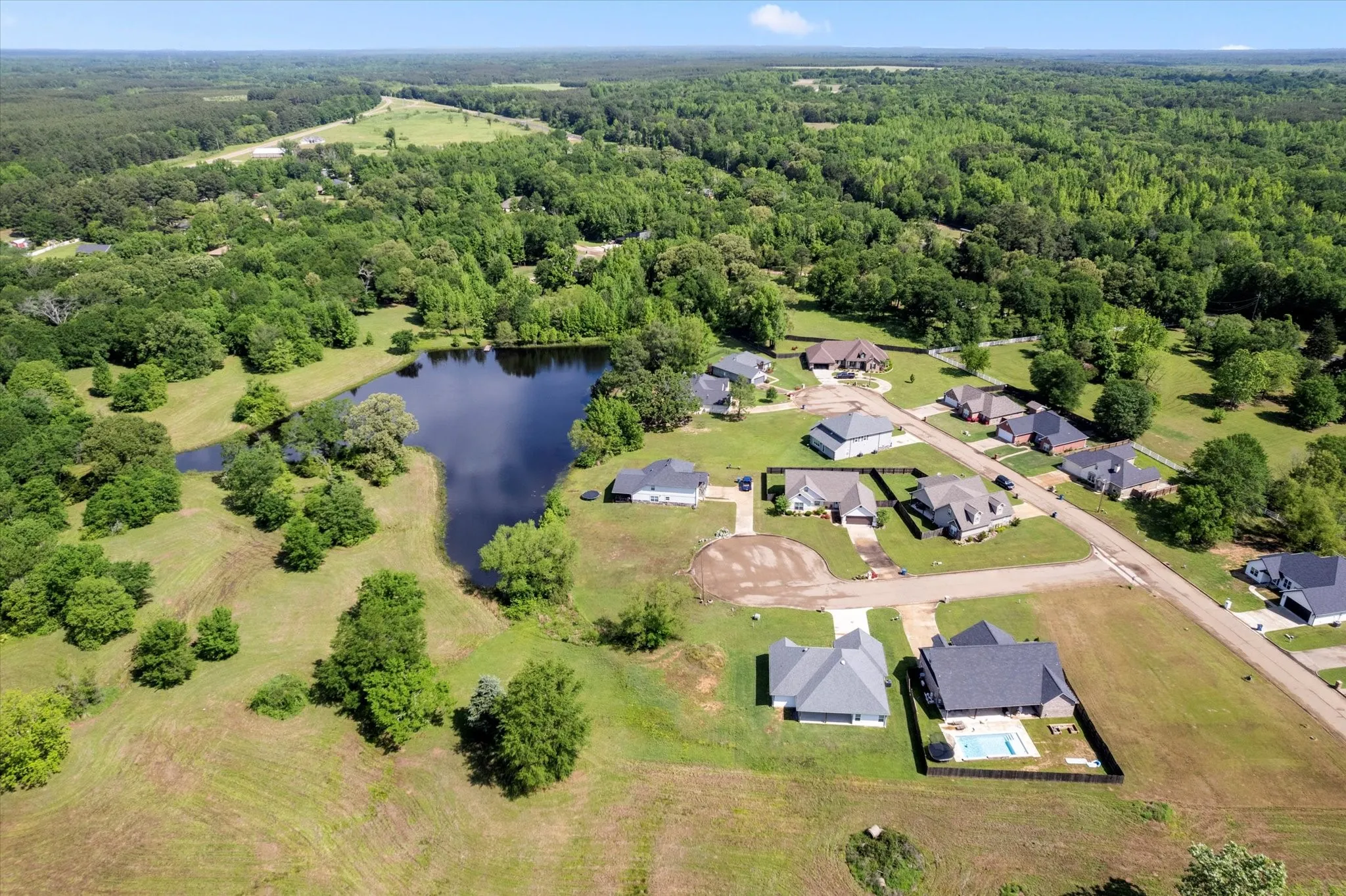 Aerial view of subdivision