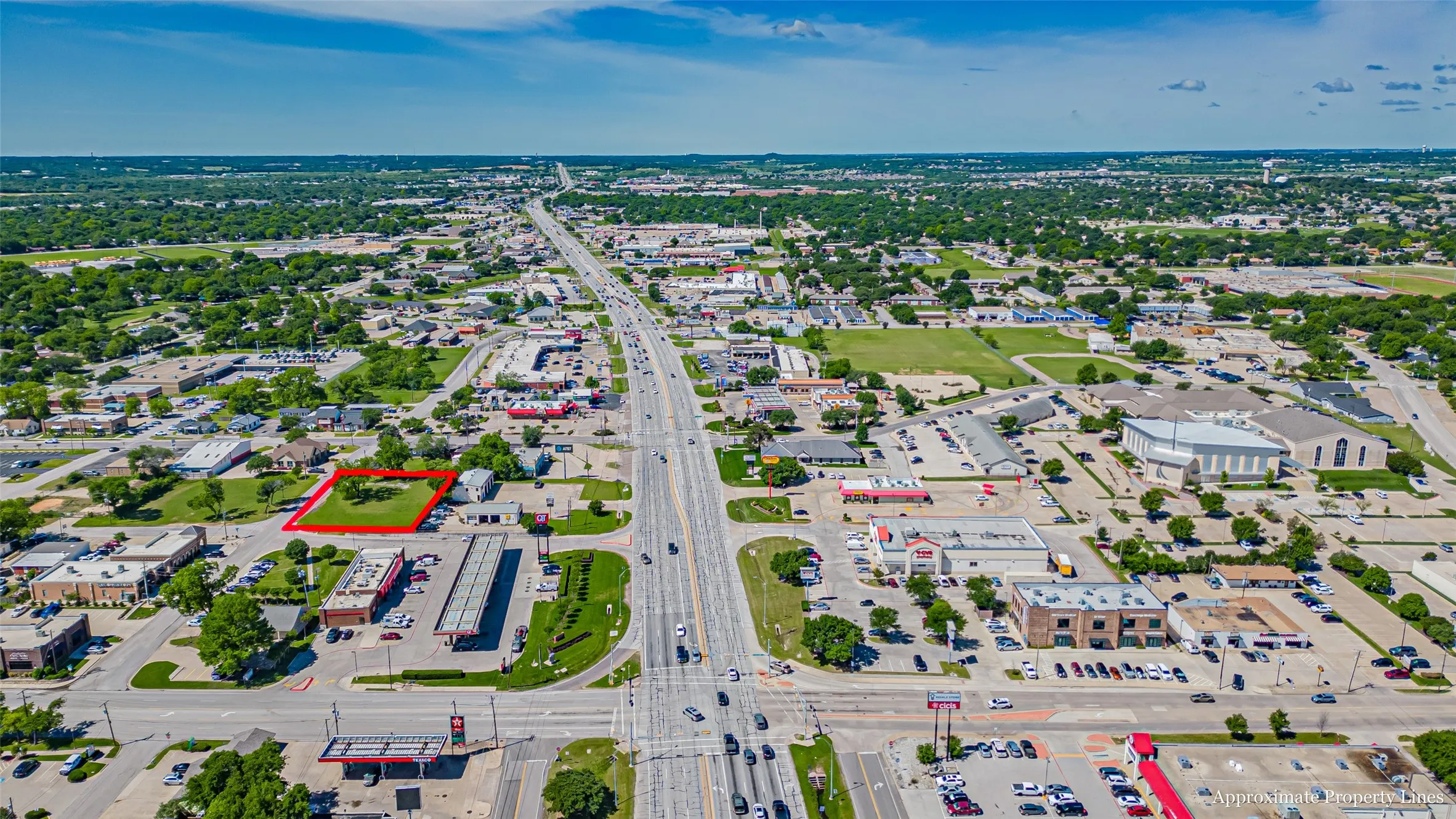 View of property location with property parcel outlined