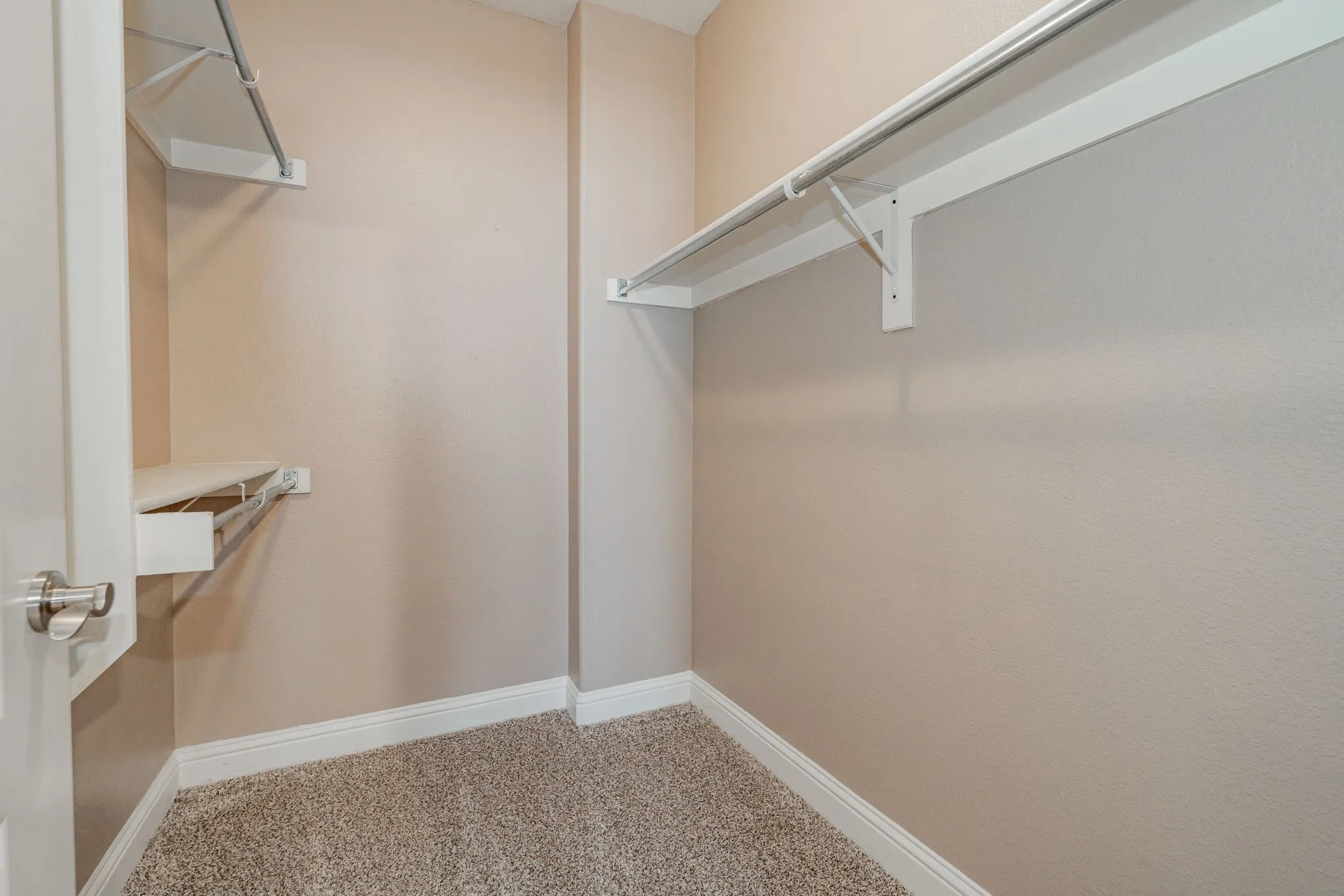 Walk in closet with carpet