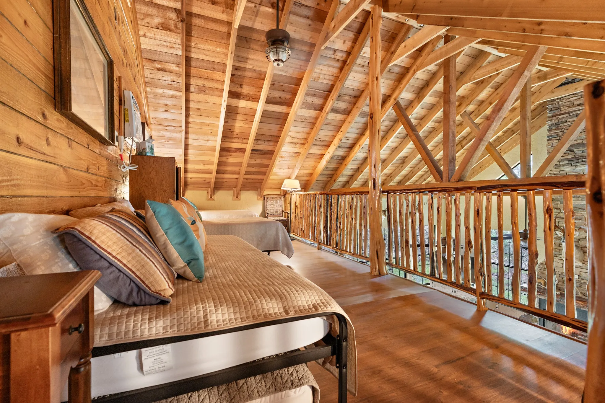 Bedroom featuring wooden ceiling and wood finished floors