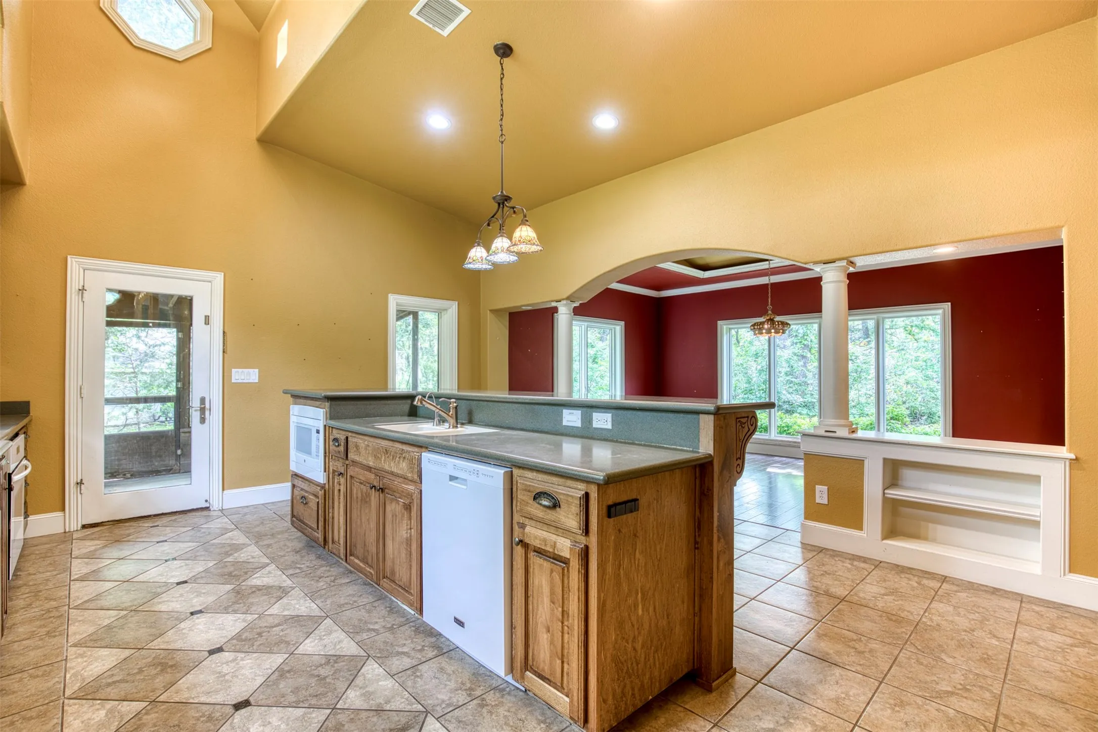 Beautiful architectural detailing in kitchen.