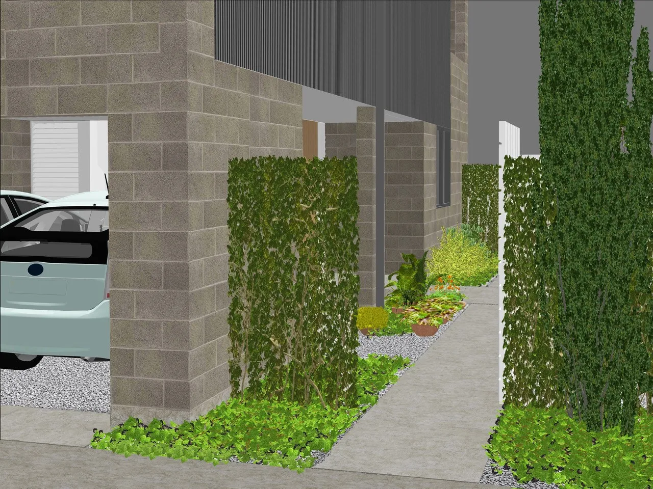Property will feature a private side yard garden.